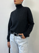 Italian Vintage Pure Cashmere Roll Neck Knitted Jumper - L - SYLK