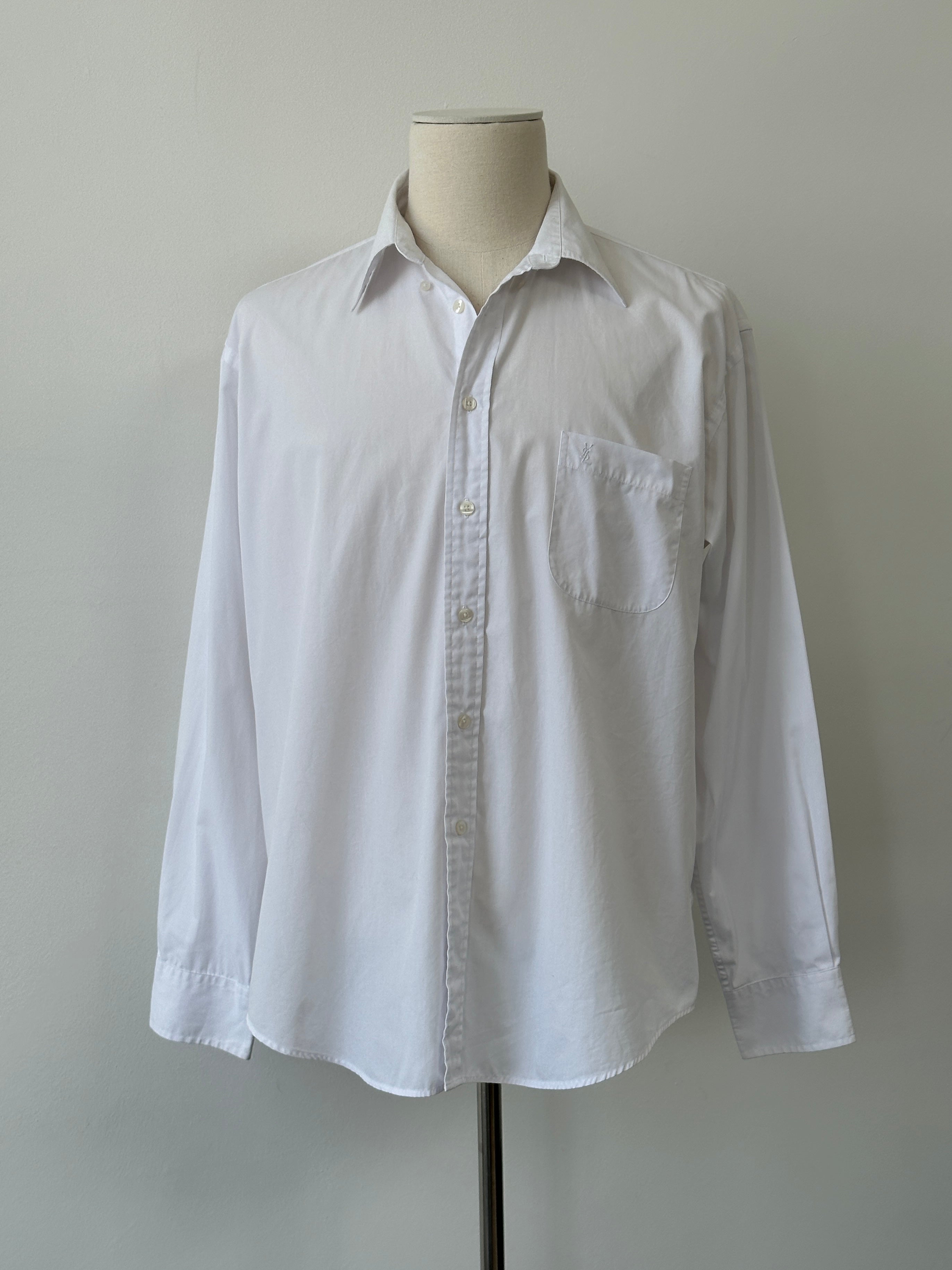 Yves Saint Laurent Pour Homme 2000s Cotton Logo Shirt - XL