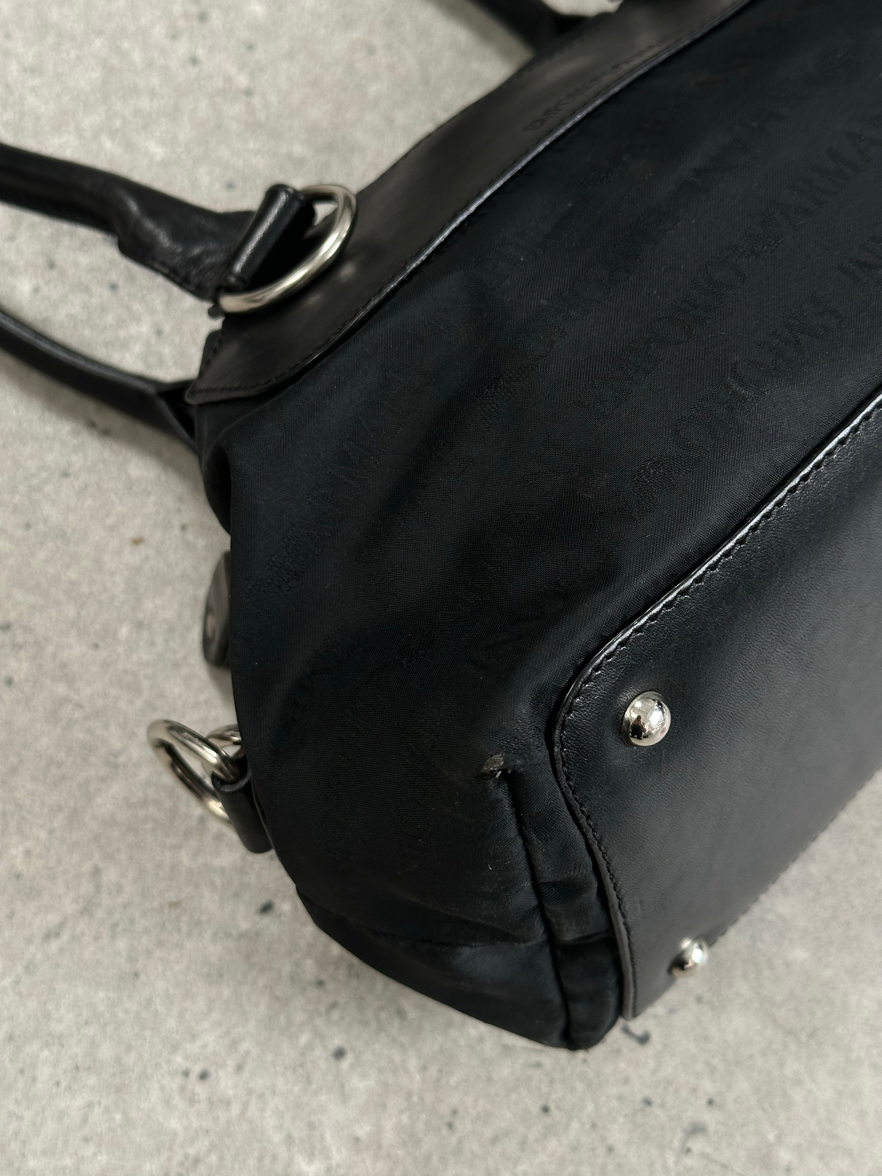Emporio Armani 2000s Nylon Monogram Shoulder Bag