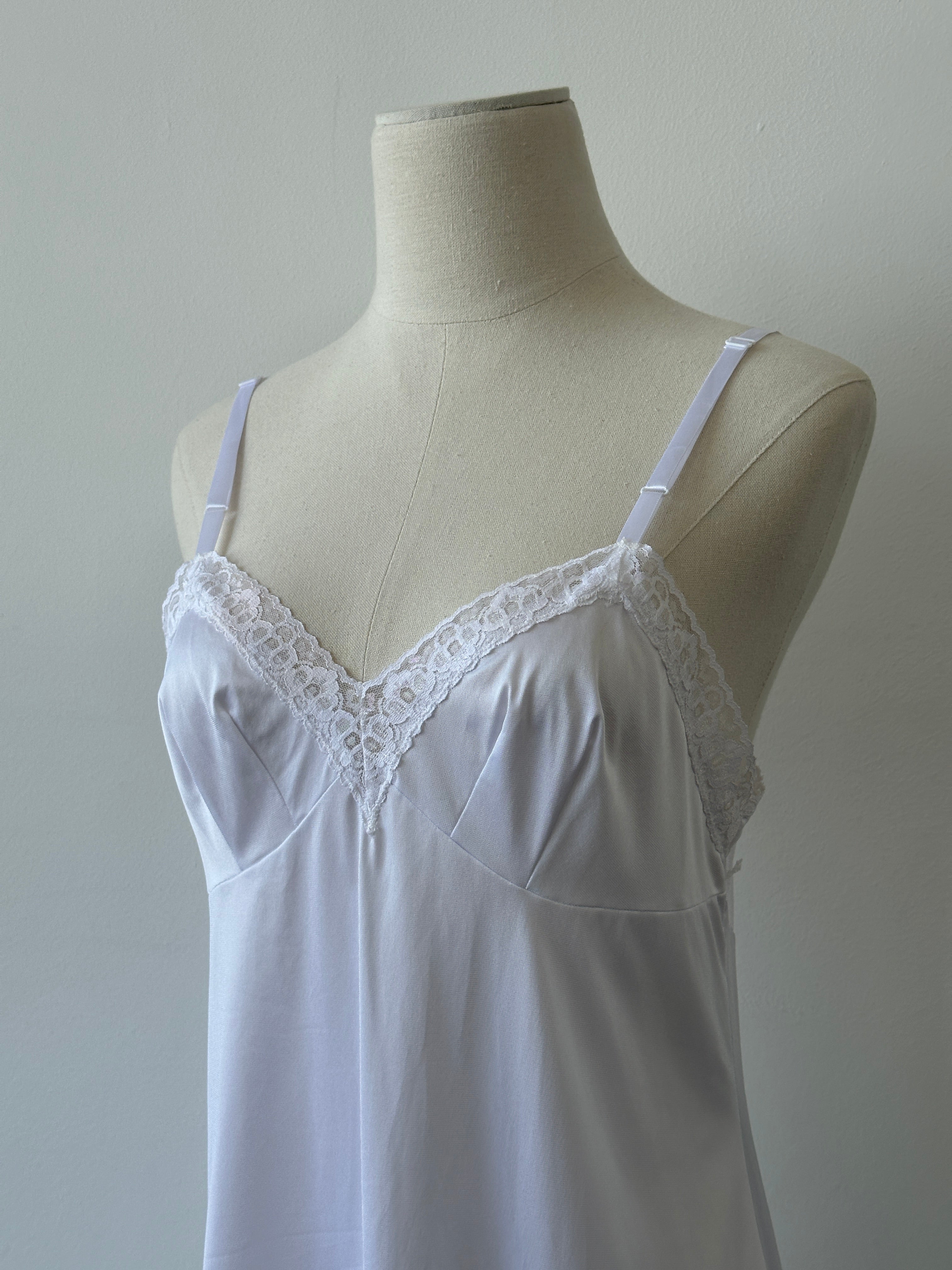 Vintage 2000s Satin Lace Mini Slip Dress - S