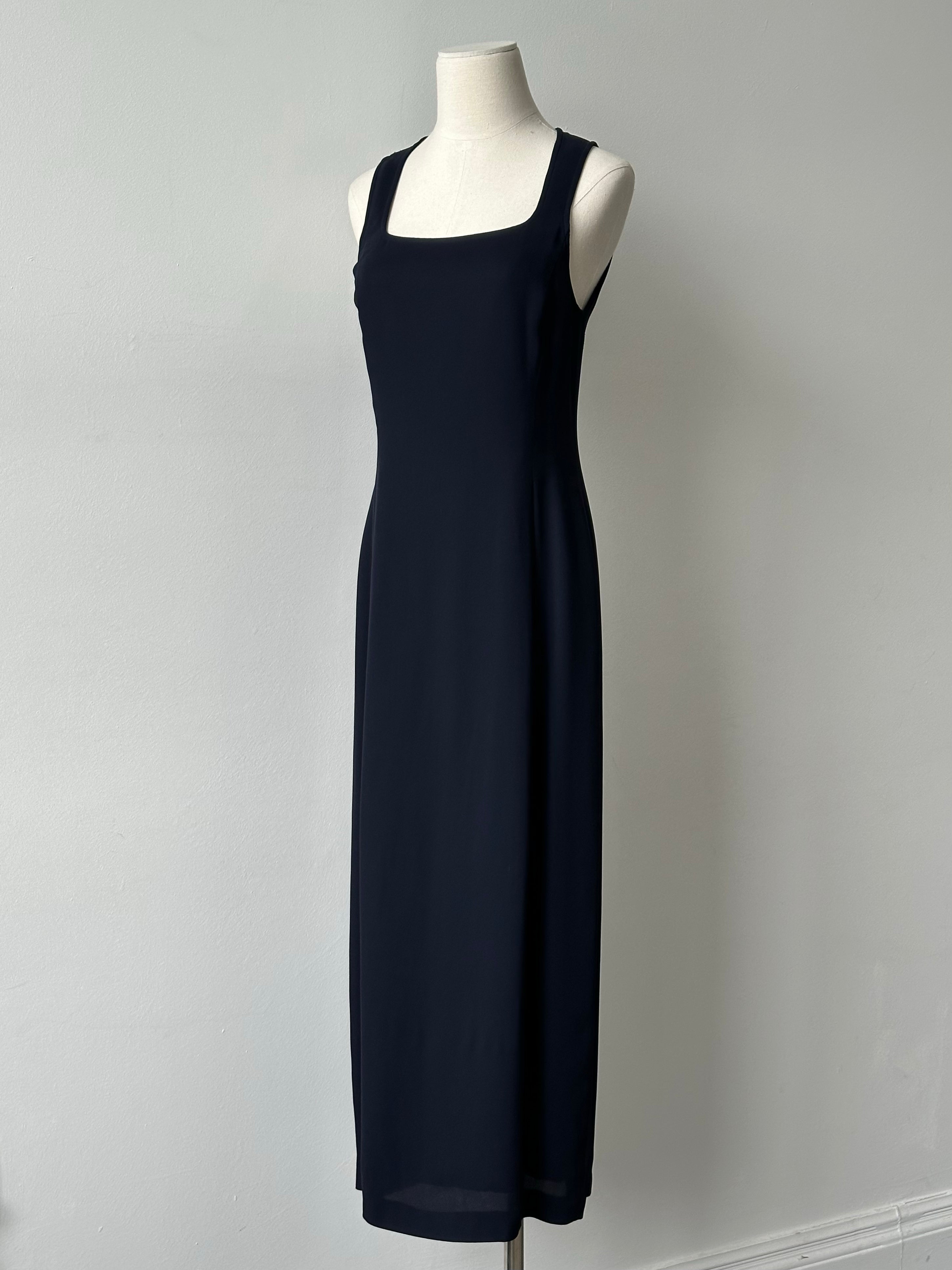 Mani 1990s Square Neck Floor Length Dress - M