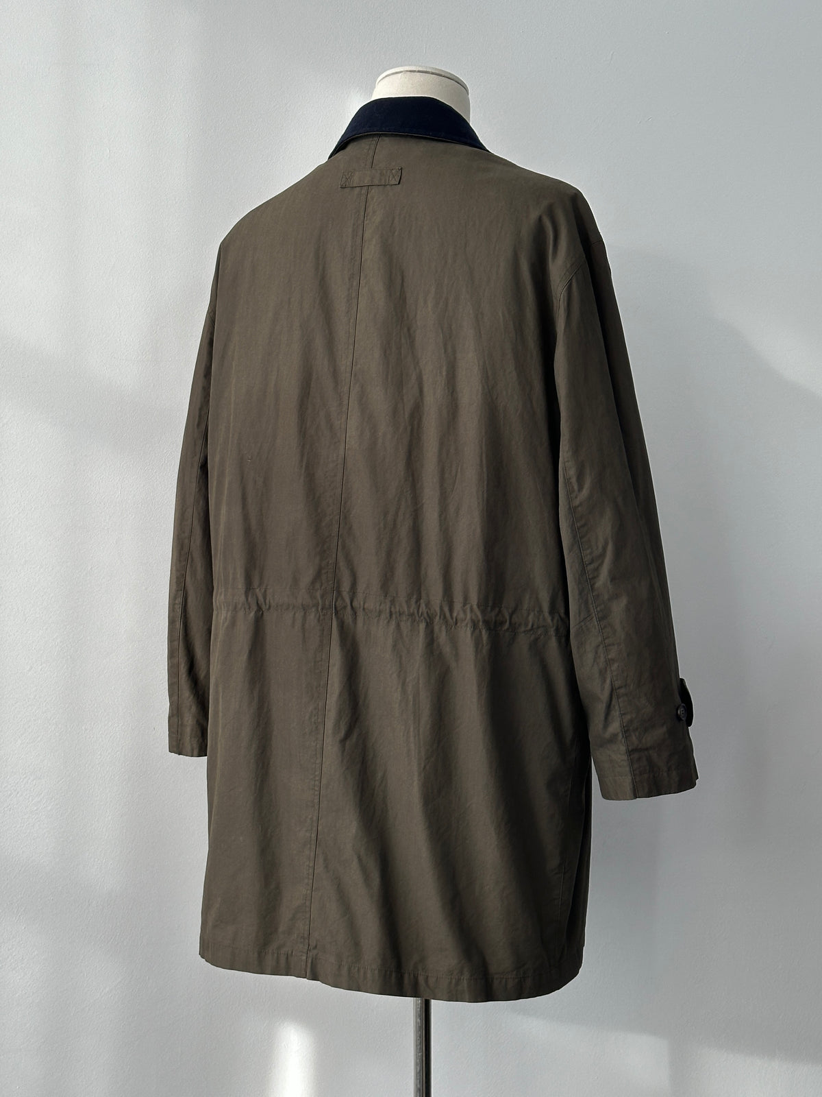 Chaps Ralph Lauren 1990s Wool Collar Cotton Trench Coat - L