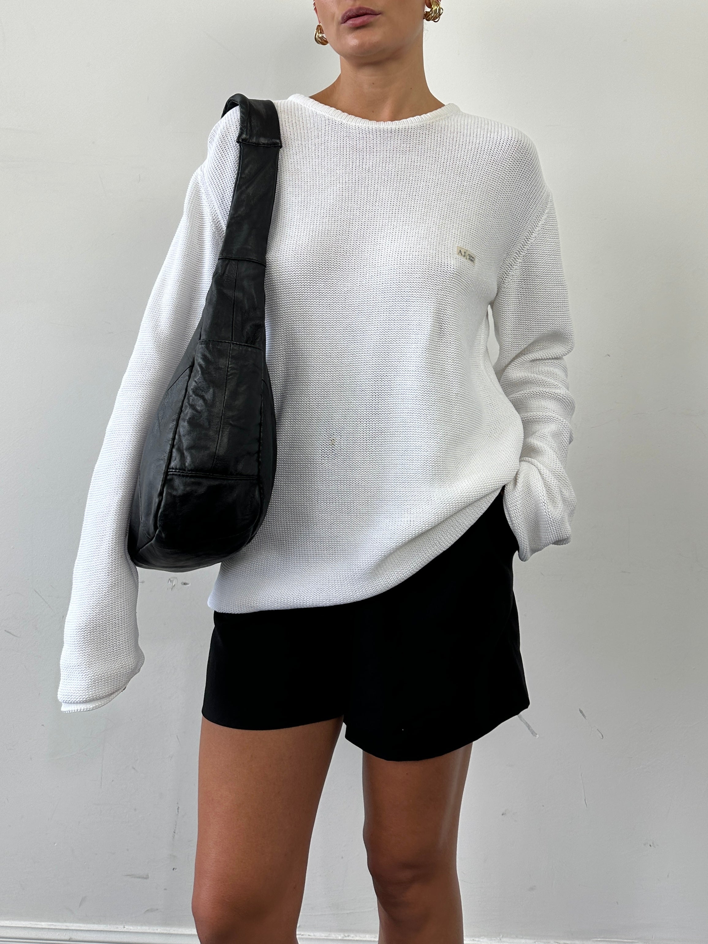Armani Jeans XL knitted jumper in pure cotton with logo design, featuring a comfortable fit and stylish knit pattern.