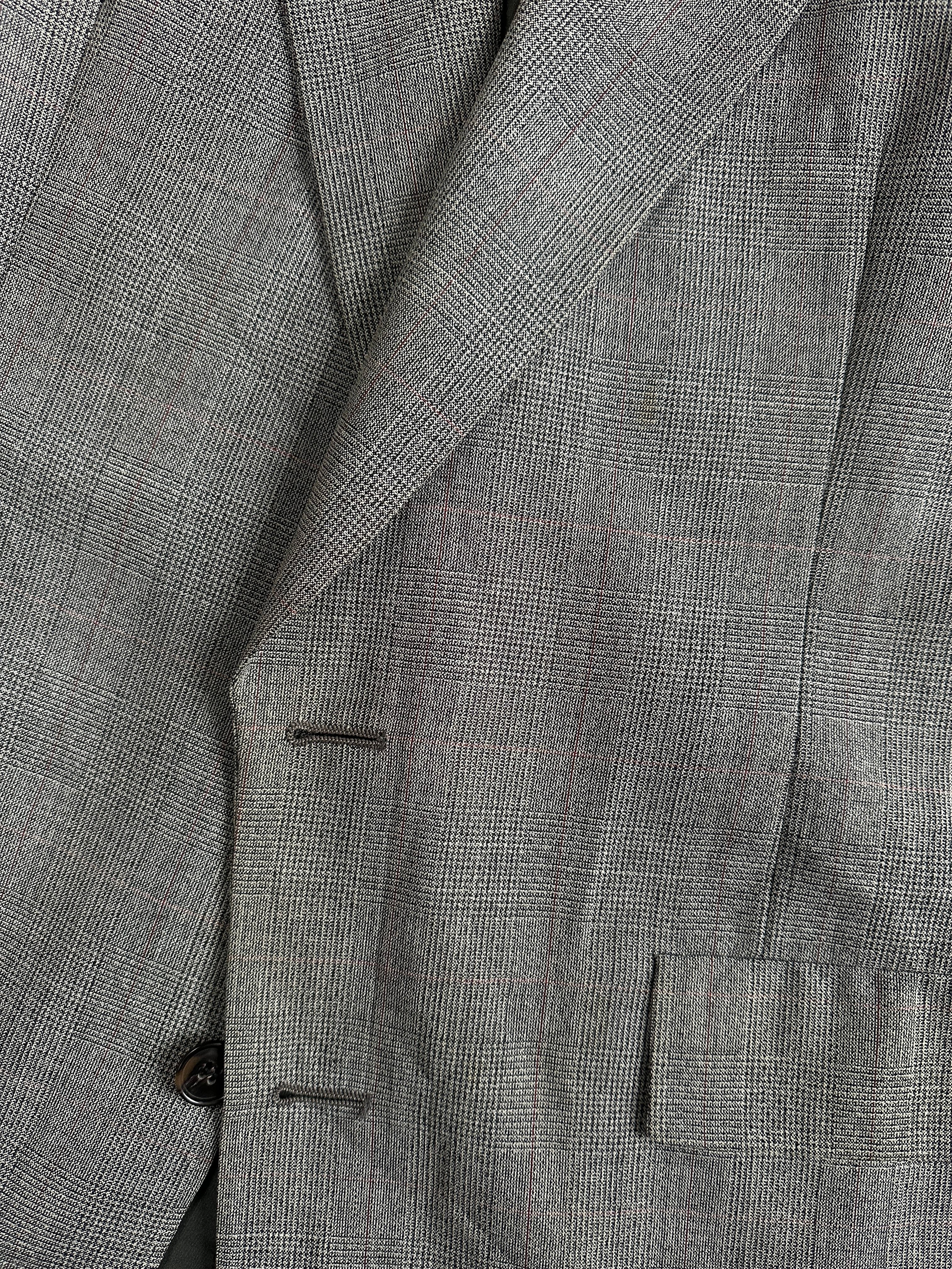 Christian Dior Monsieur 1990s wool check blazer, single-breasted style, size 42R/XL, tailored fit with classic pattern and structured lapels.