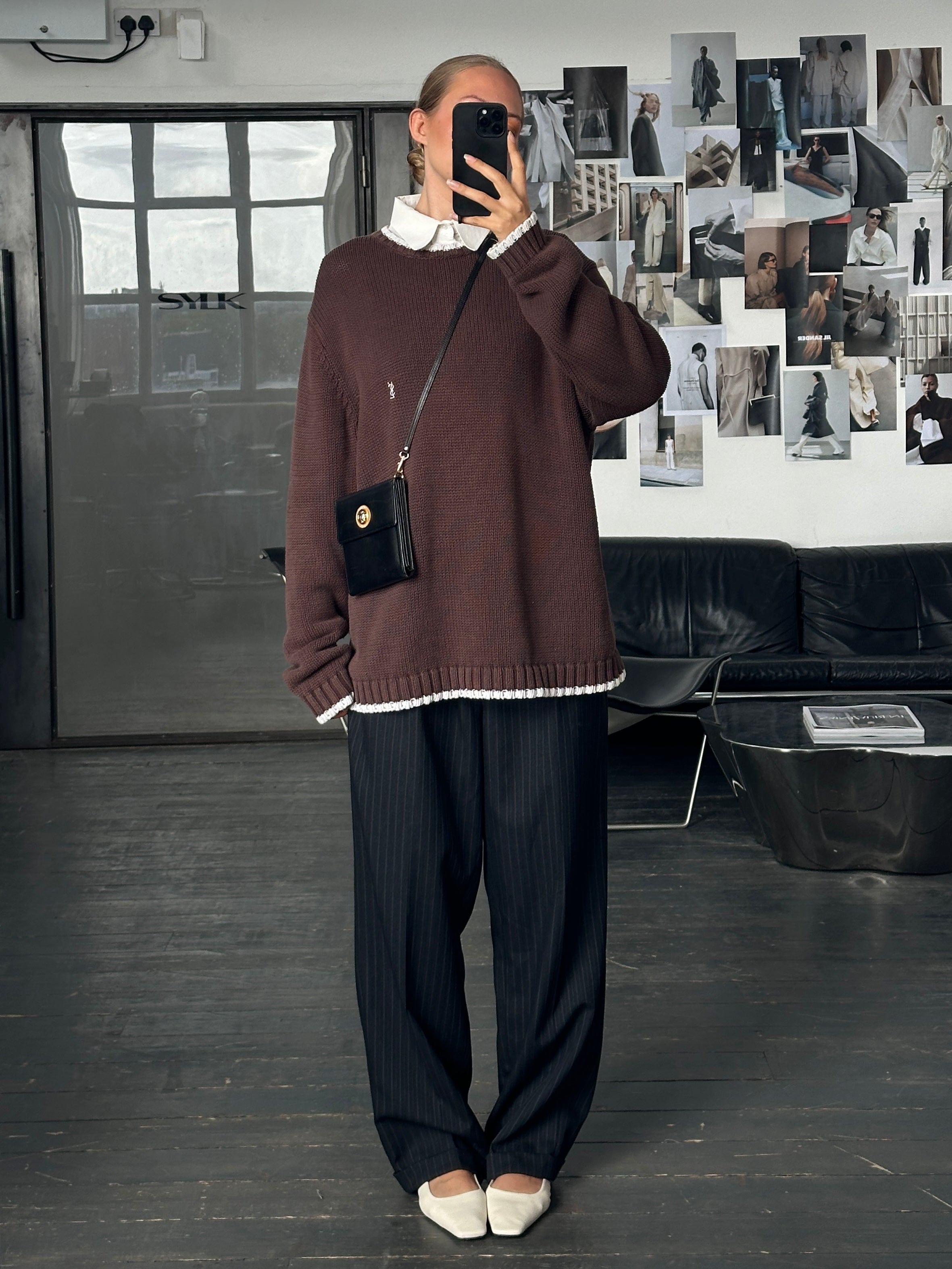 Yves Saint Laurent Pour Homme 2000s pure cotton knitted logo jumper in XXL, featuring a classic crew neck and YSL branding.