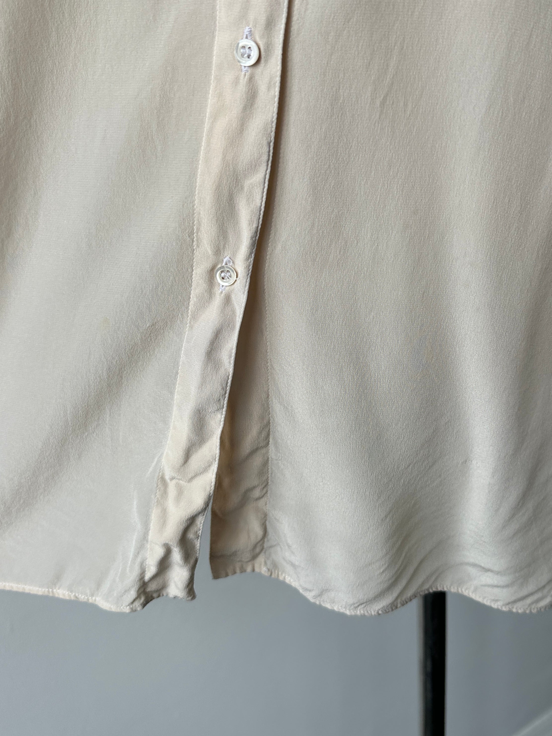 Italian Vintage 1990s Pure Silk Sheer Shirt - L
