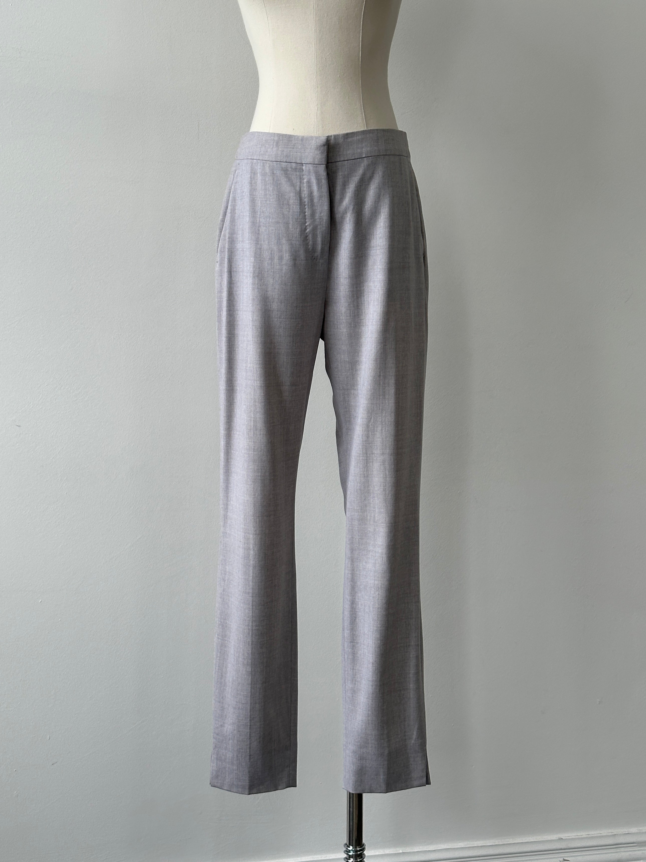 Max Mara 1990s Pure Wool Straight Leg Tailored Trousers - W28