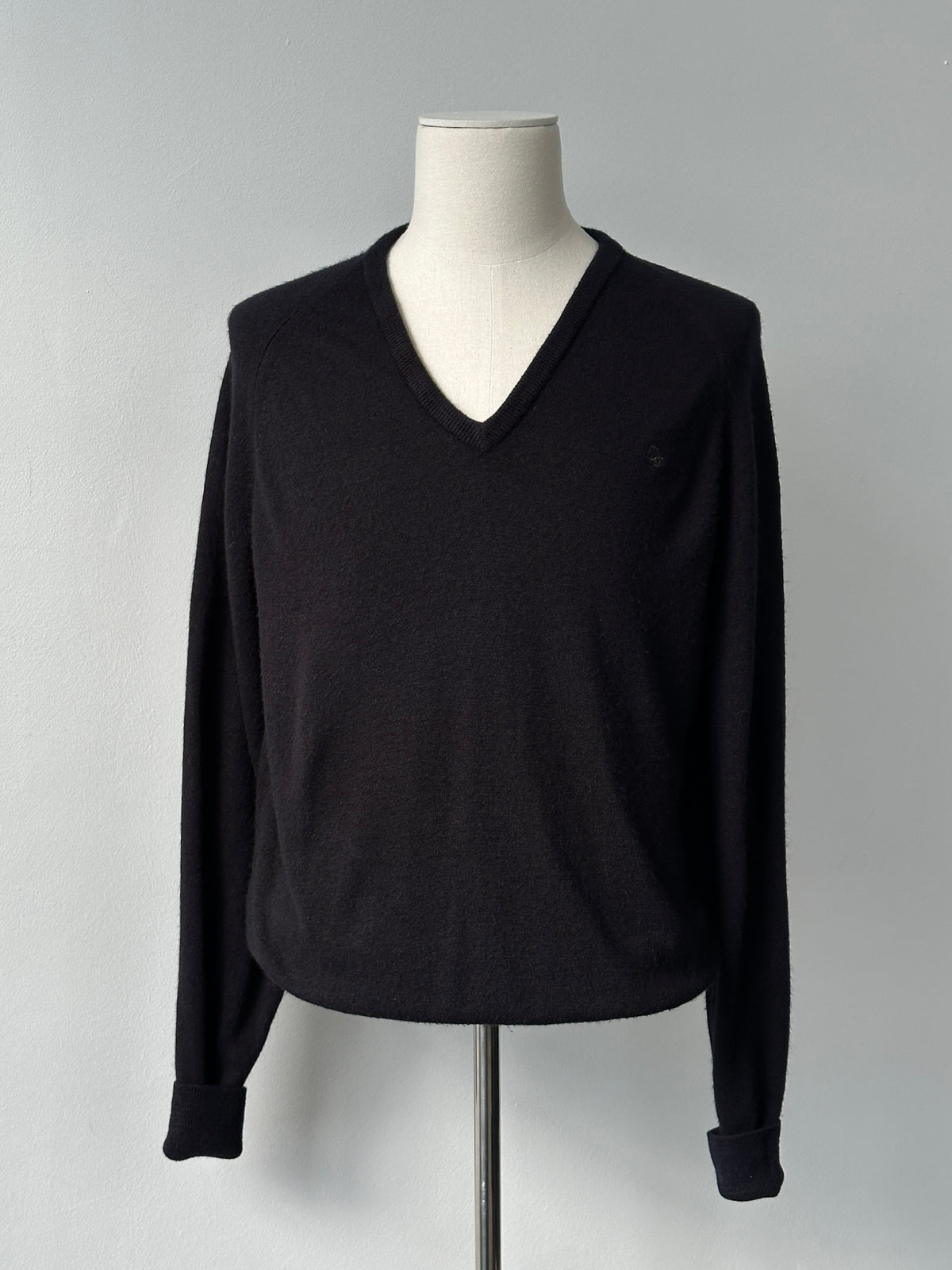 Christian Dior 1990s V Neck Knit Logo Jumper - L