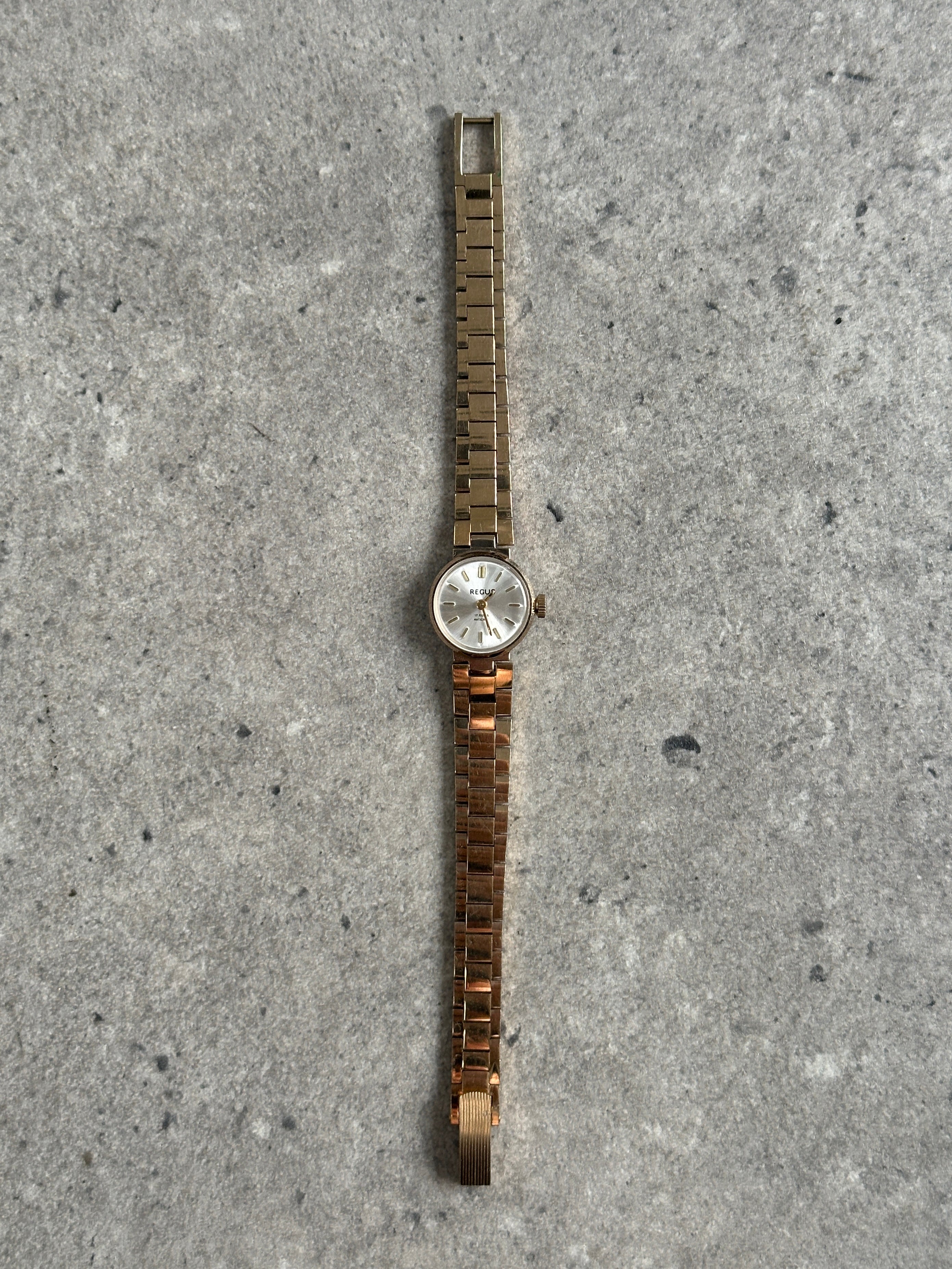 Regus 1970s Swiss Jewel Gold Tone Mechanical Watch