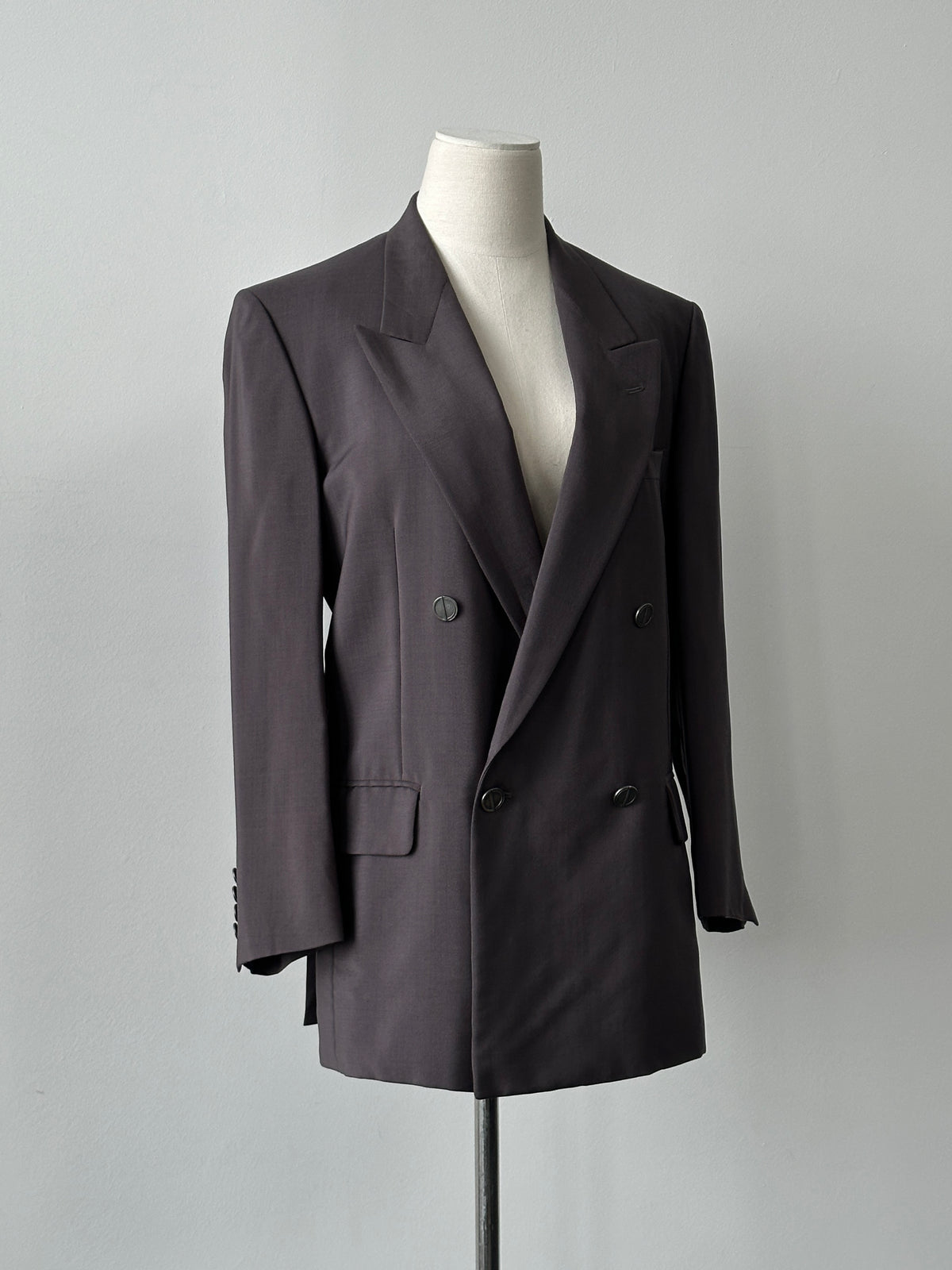 Christian Dior Monsieur 1980s Bespoke Button Double Breasted Blazer - M