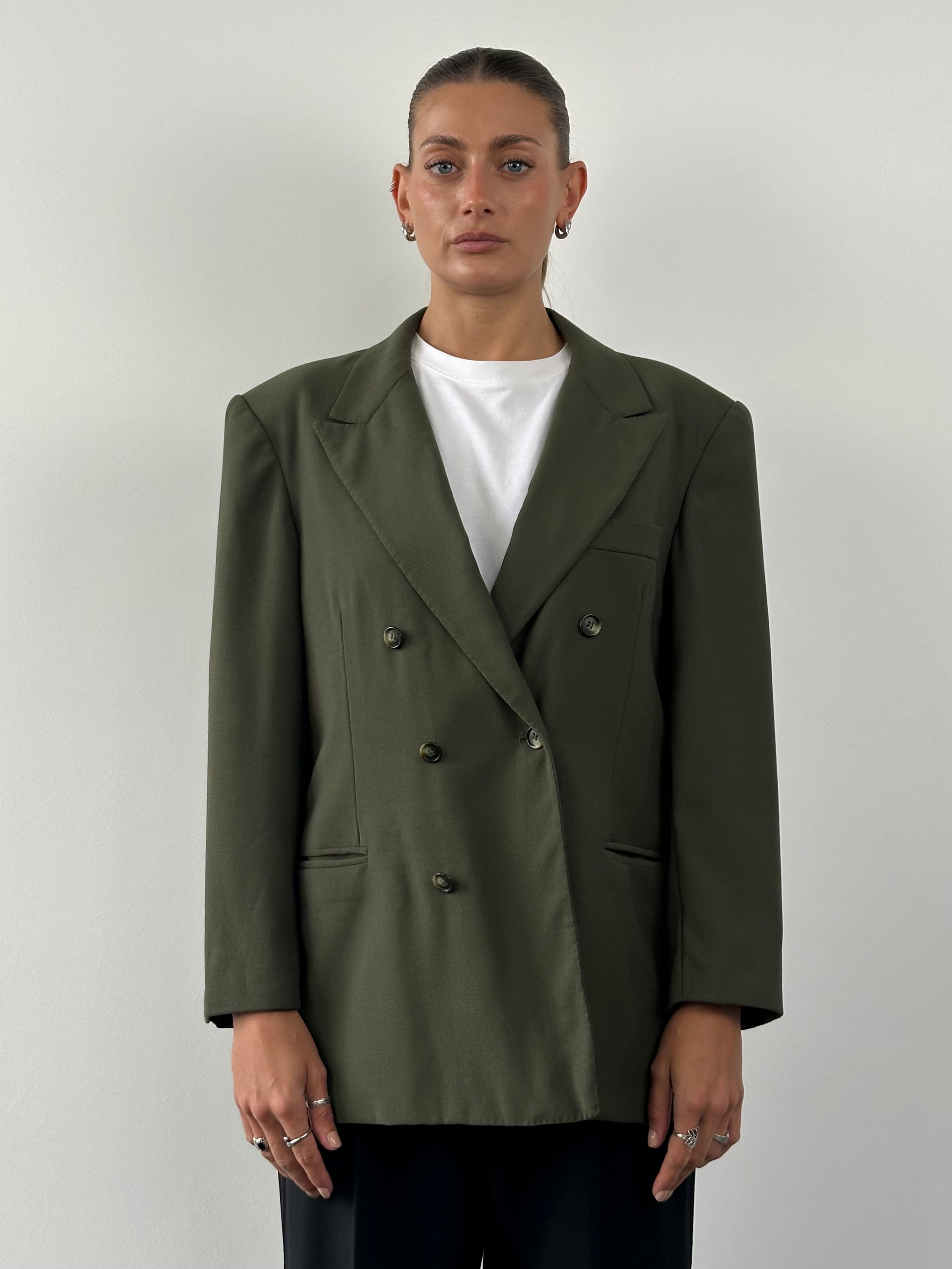 Max Mara Wool Double Breasted Blazer - XL - SYLK