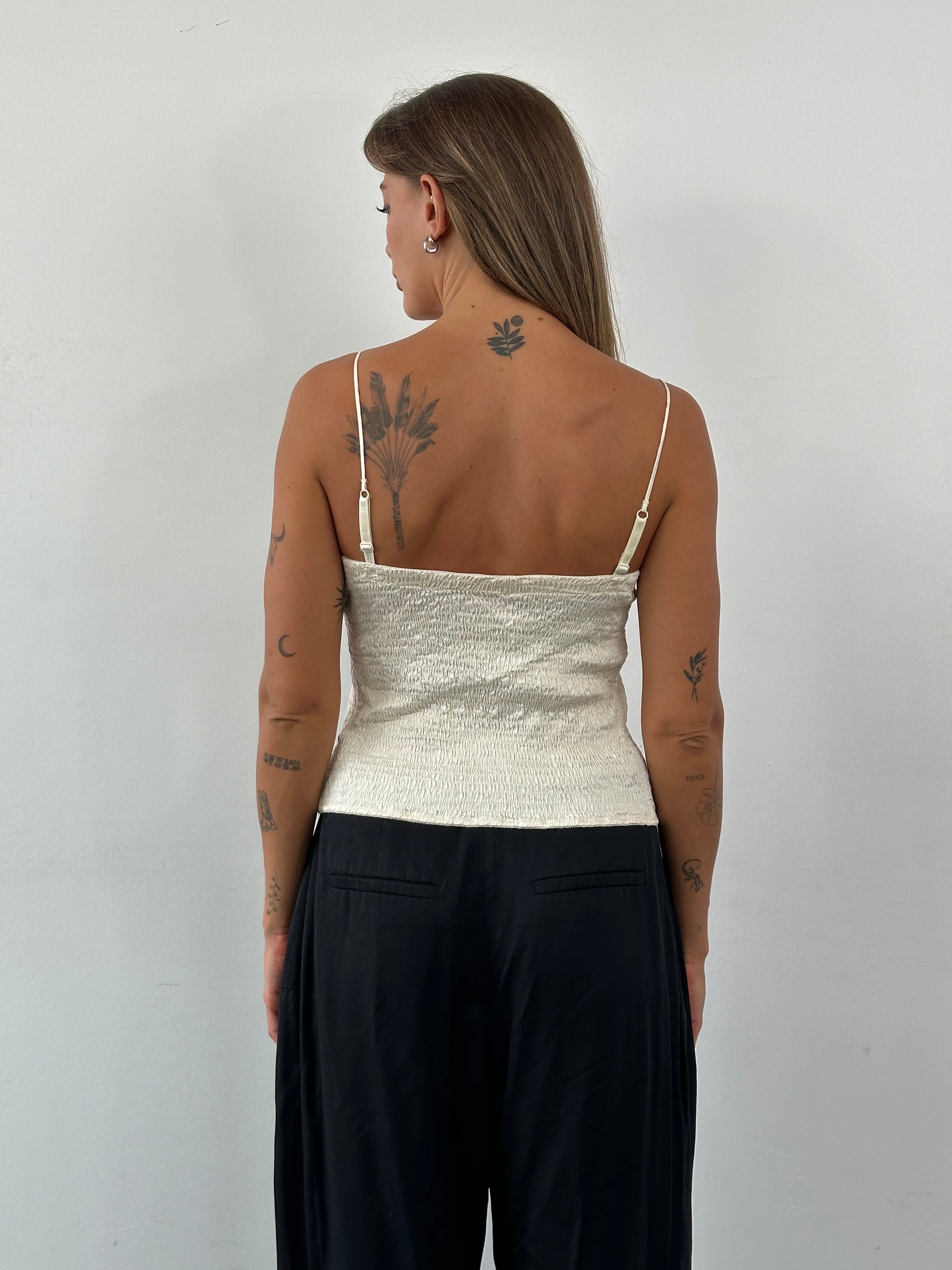 Rental Giorgio Armani 1990s Silk Ruched Top - M - SYLK