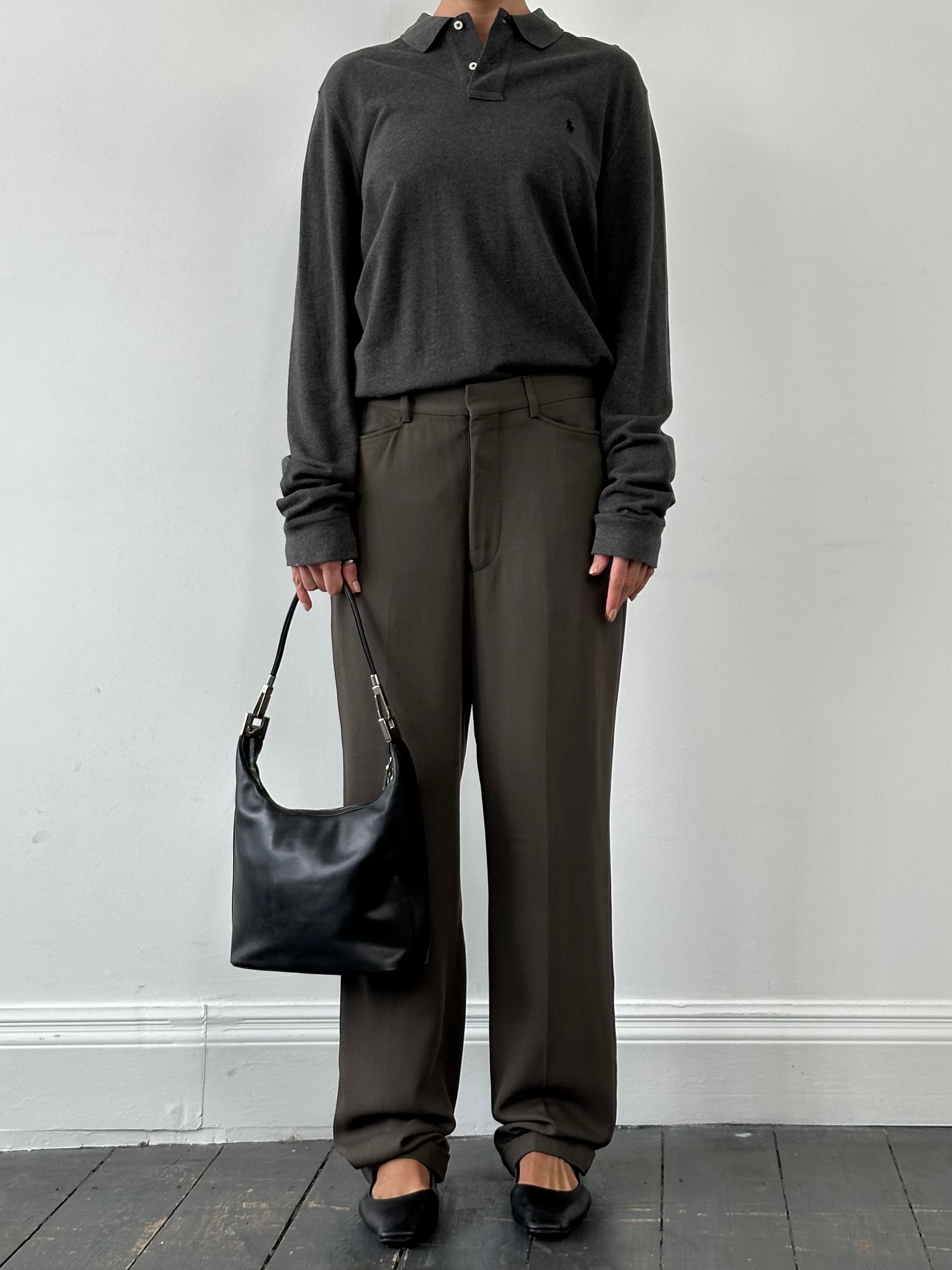 Giorgio Armani Wool Straight Leg High Waisted Trousers - W34 - SYLK