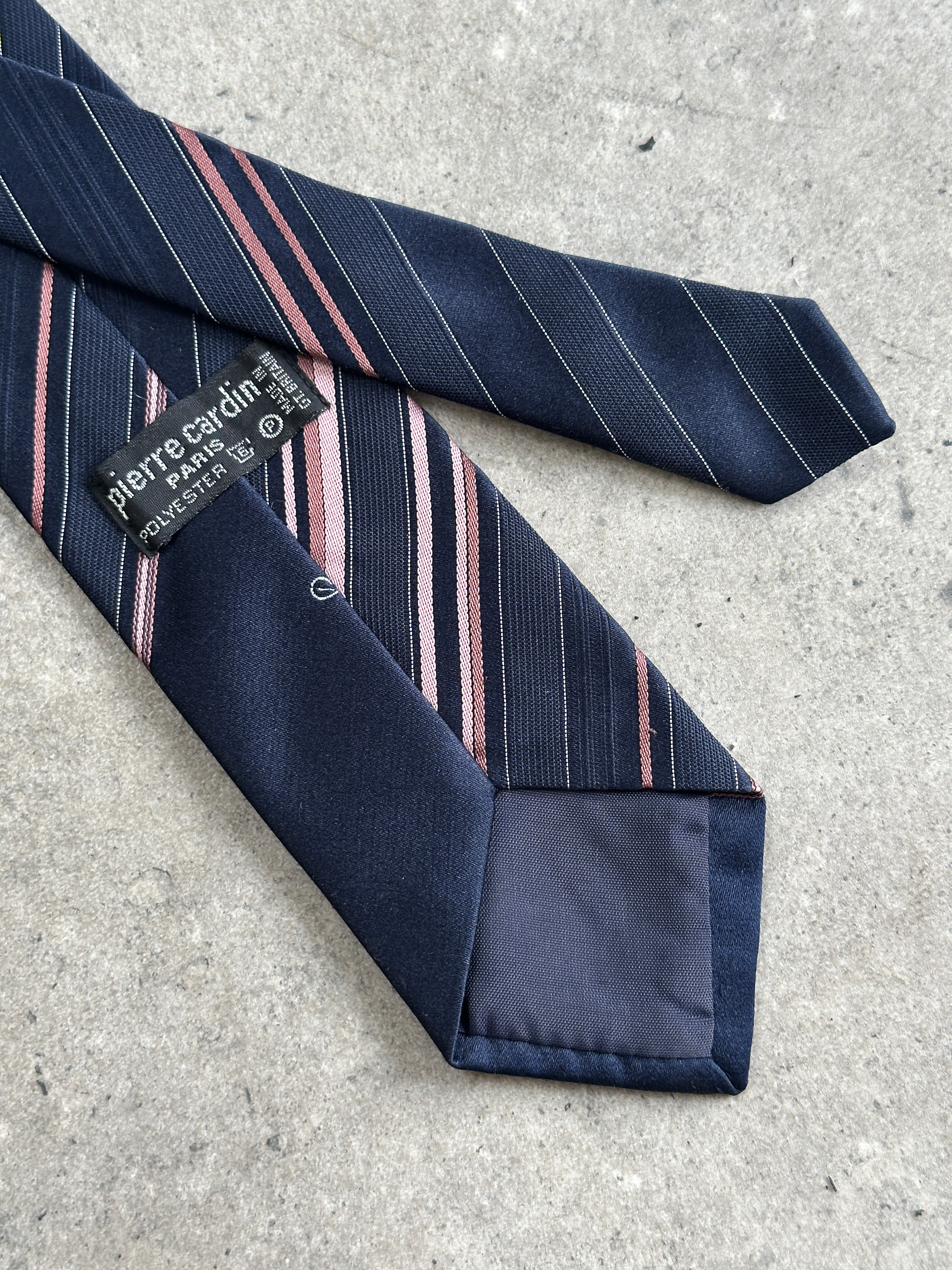 Pierre Cardin Paris 1990s Striped Tie