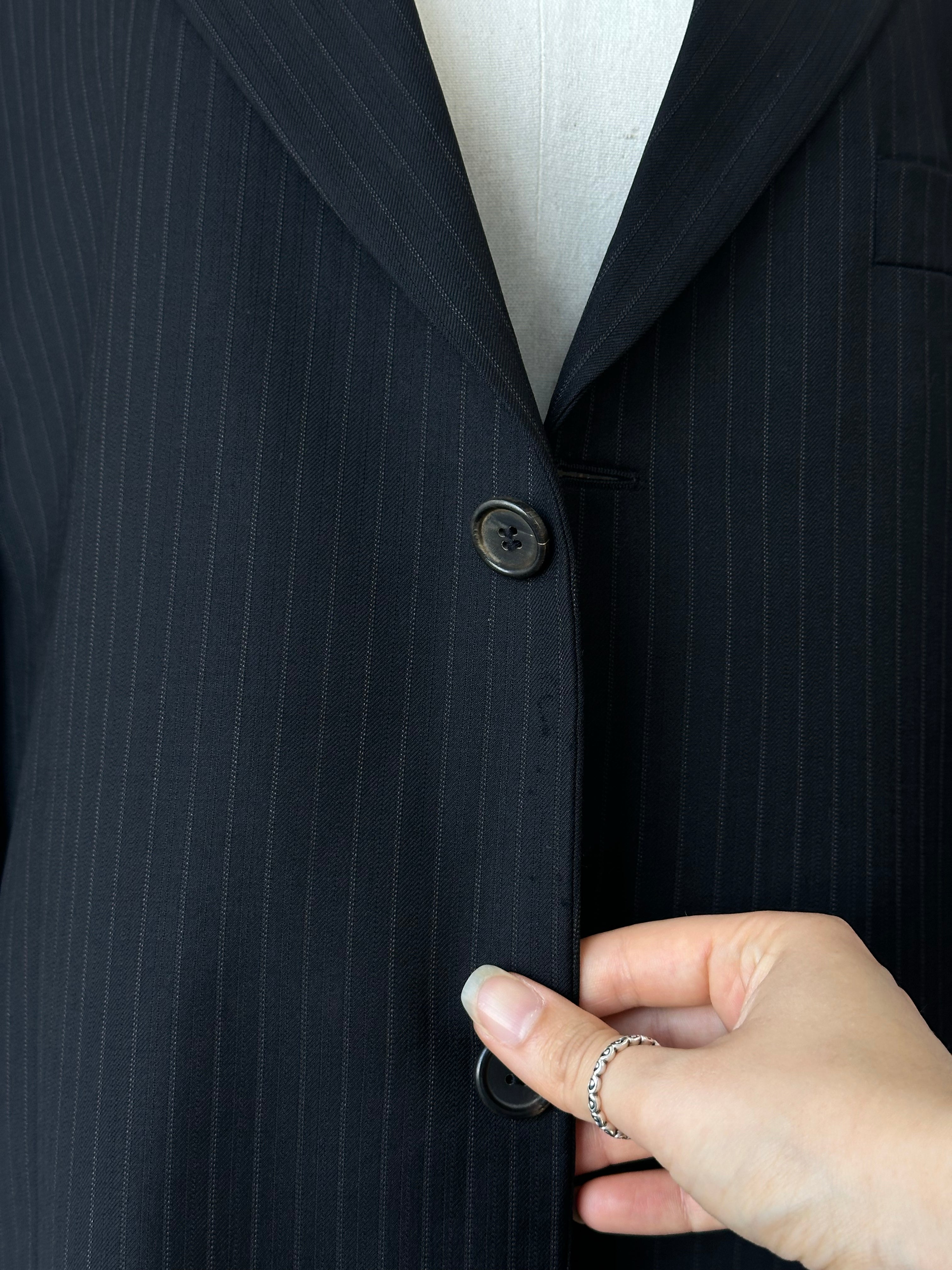 Hugo Boss x Loro Piana 1990s Pure Wool Striped Blazer - 48R