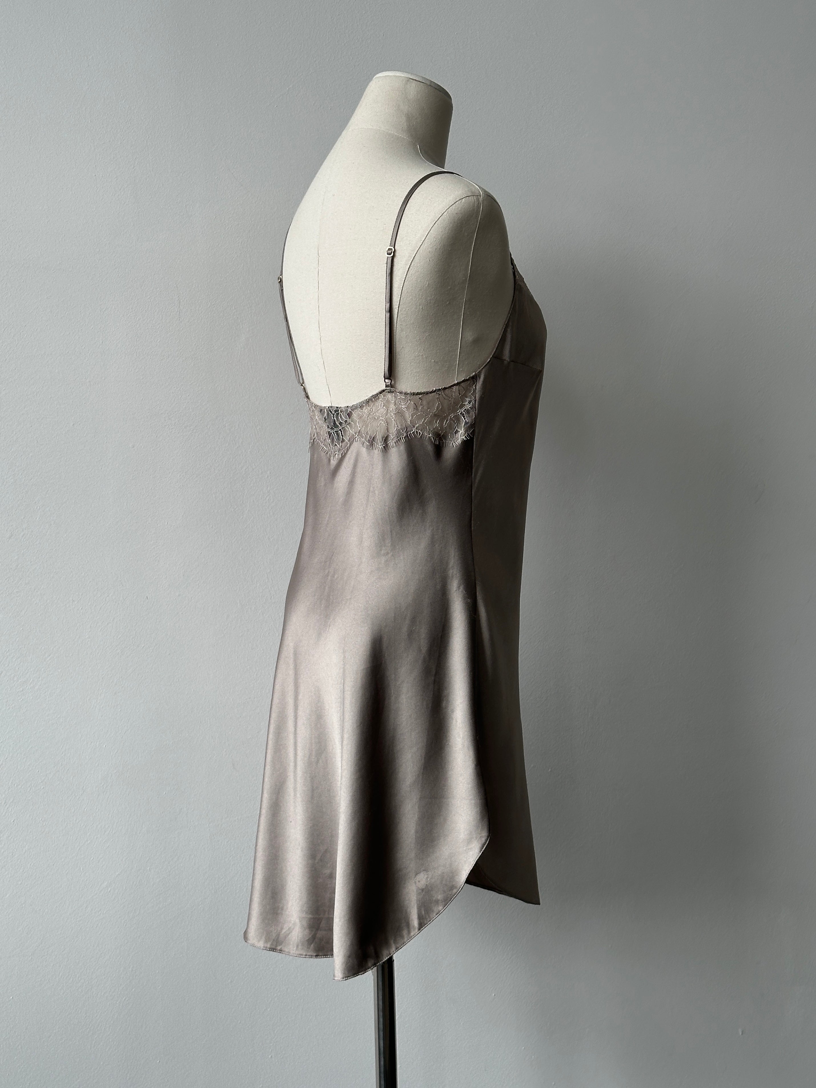 Victoria's Secret 2000s Satin Lace Mini Slip Dress - S