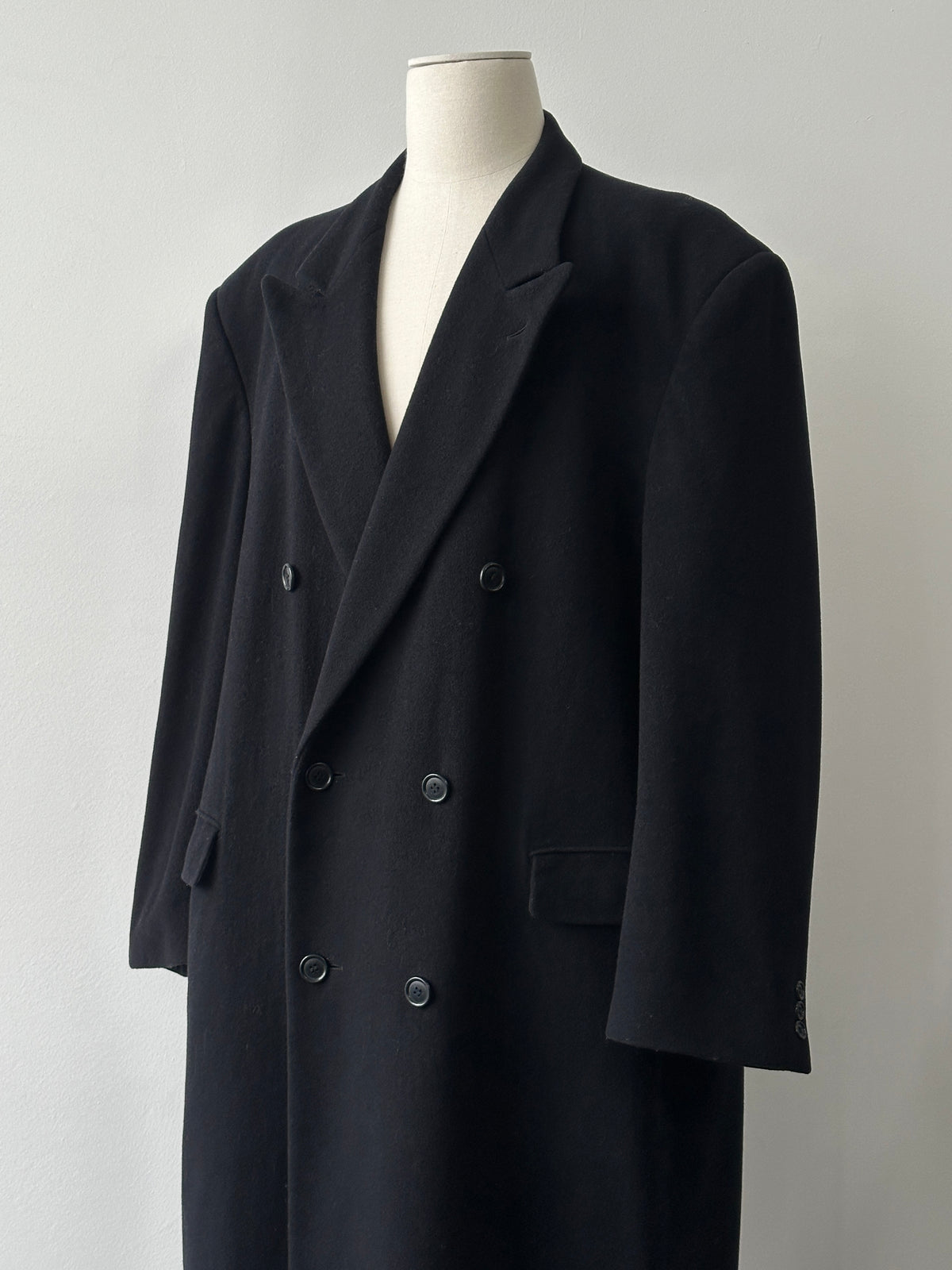 Pierre Cardin 1990s Wool Cashmere Double Breasted Coat - XXL