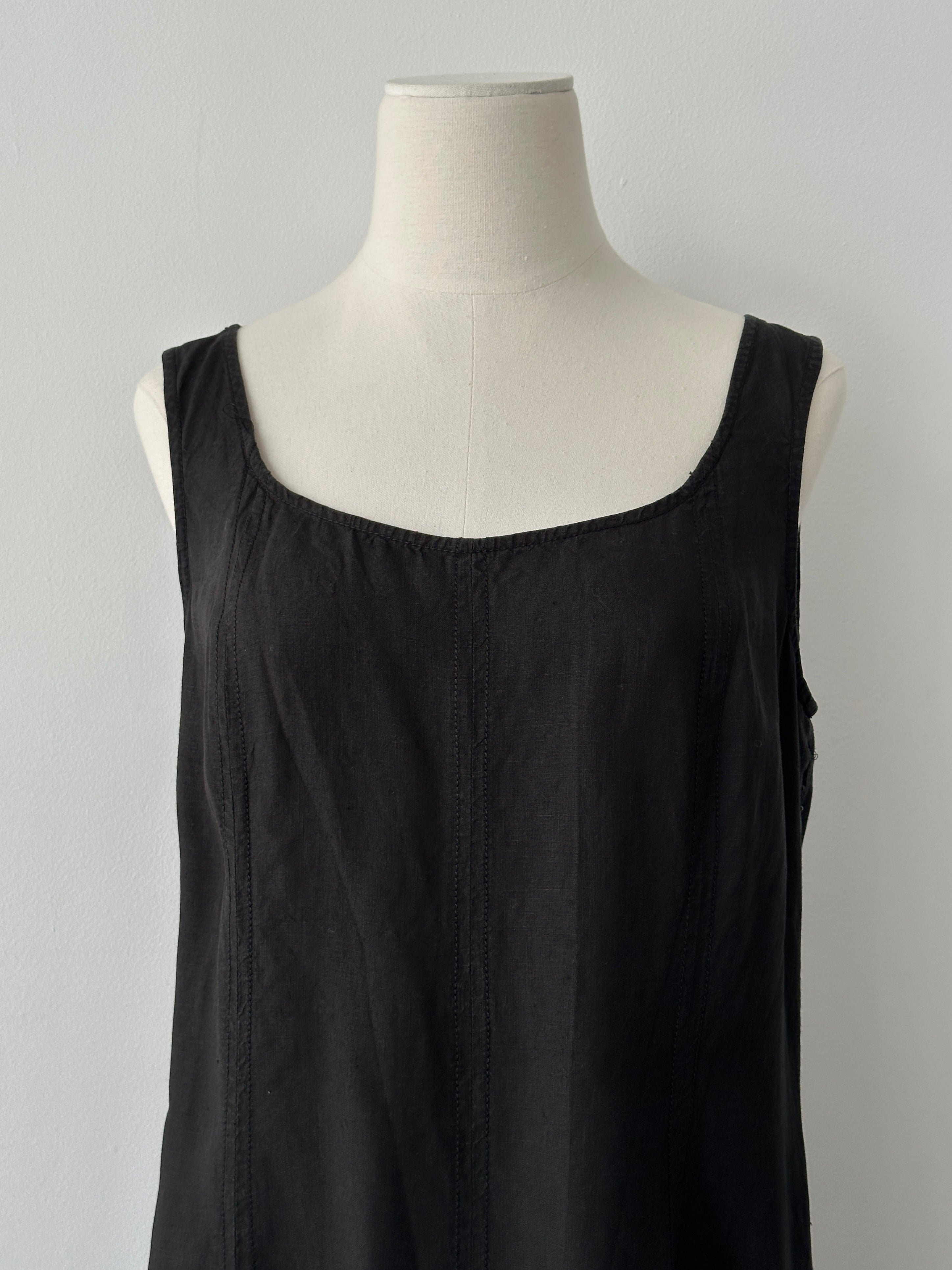 Max Mara Weekend 2000s Pure Linen Floor Length Dress - M-L