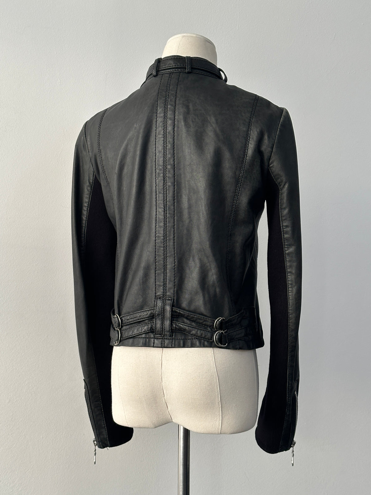 Vintage 2000s Fitted Moto Lamb Leather Leather Jacket - XS