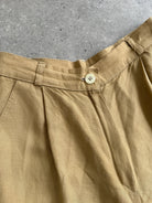 Vintage Linen Pleated Wide Leg Shorts - W26 - SYLK