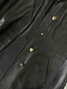 Italian Vintage Longline Smooth Leather Jacket - M - SYLK