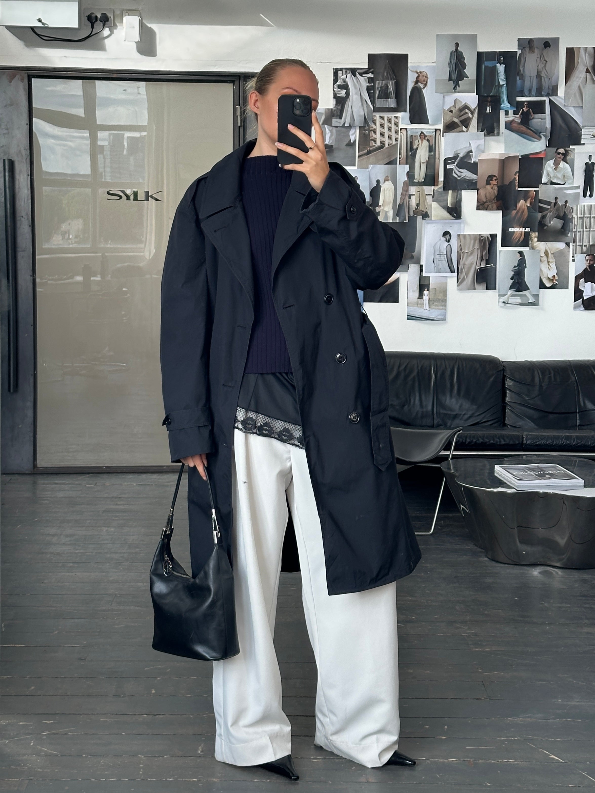 USA Vintage 1996 Cotton Double Breasted Belted Trench Coat - L/XL - SYLK