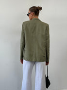 Vintage Linen Double Breasted Blazer - M - SYLK