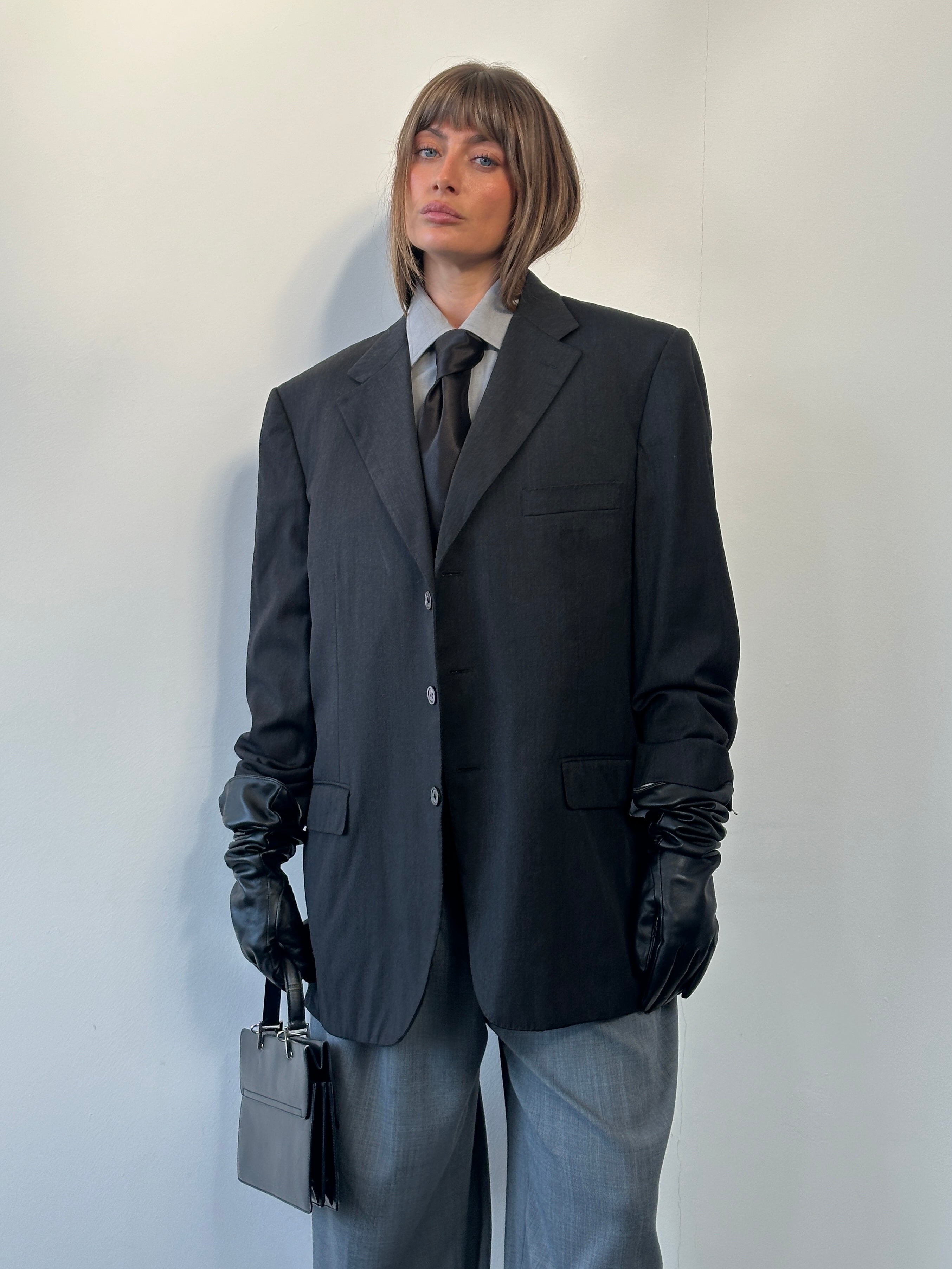 Yves Saint Laurent Pour Homme Loro Piana 1990s blazer, men's size 46R/XXL, tailored wool blazer in classic style.