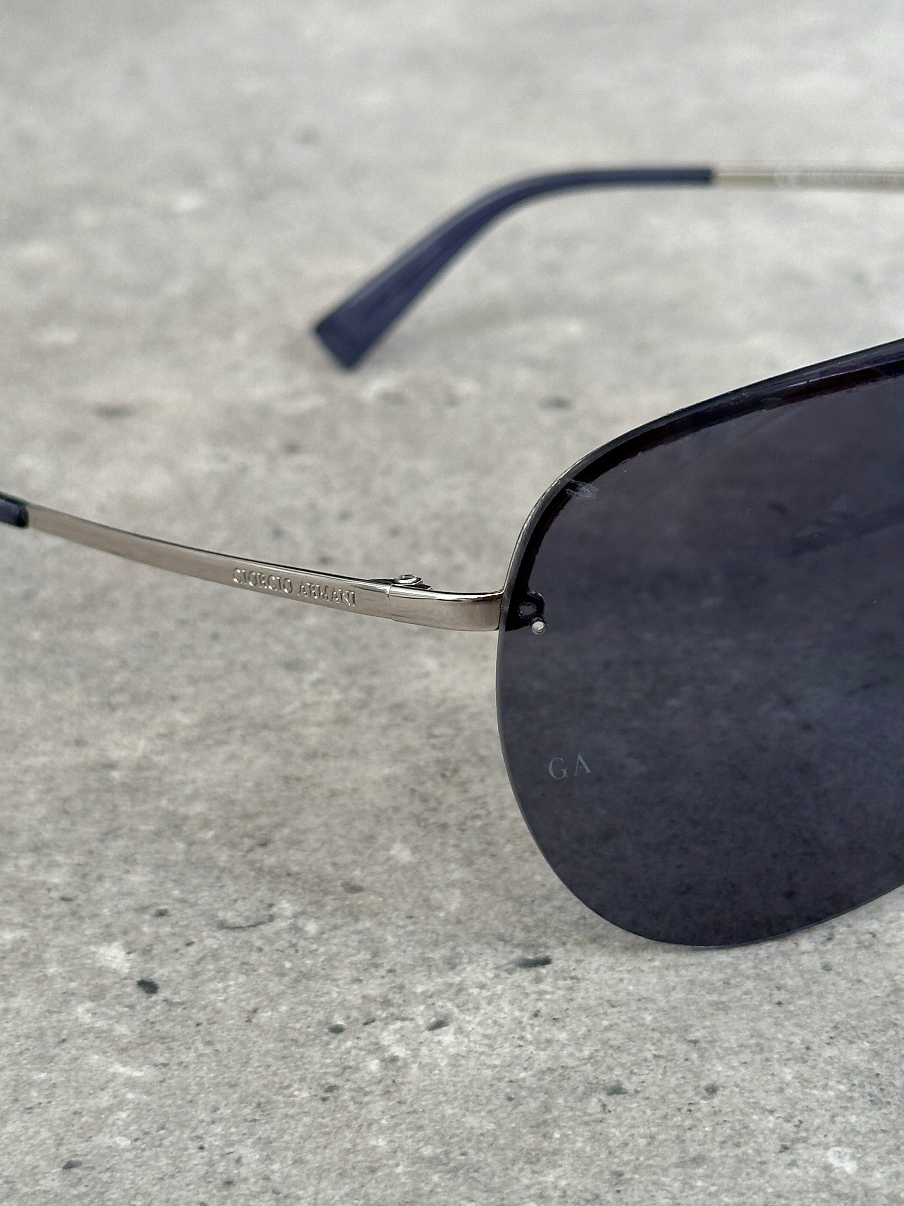 Giorgio Armani 2000s Oversized Shield Rimless Sunglasses