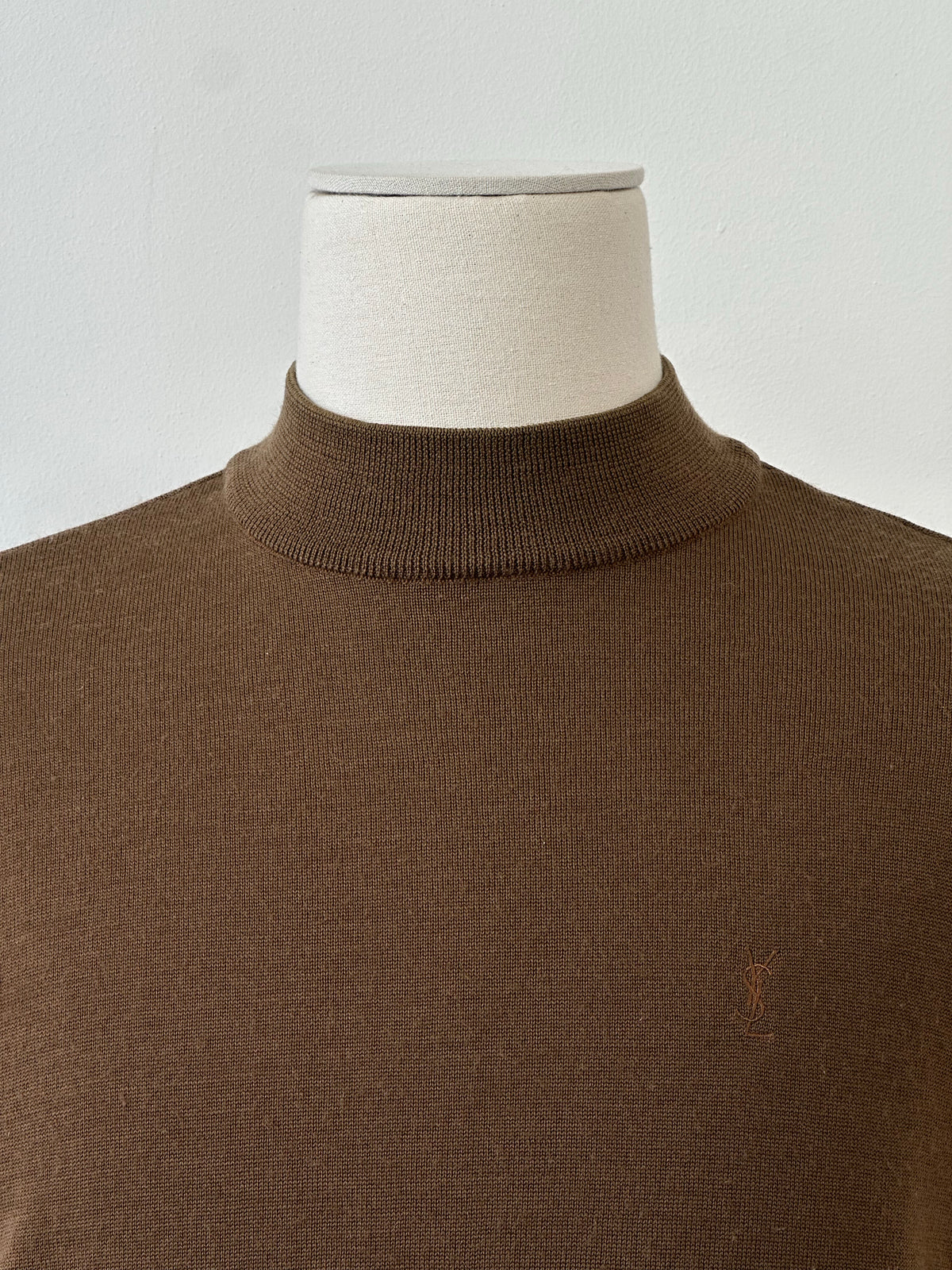 Yves Saint Laurent 1990s Pure Wool High Neck Knit Jumper - M