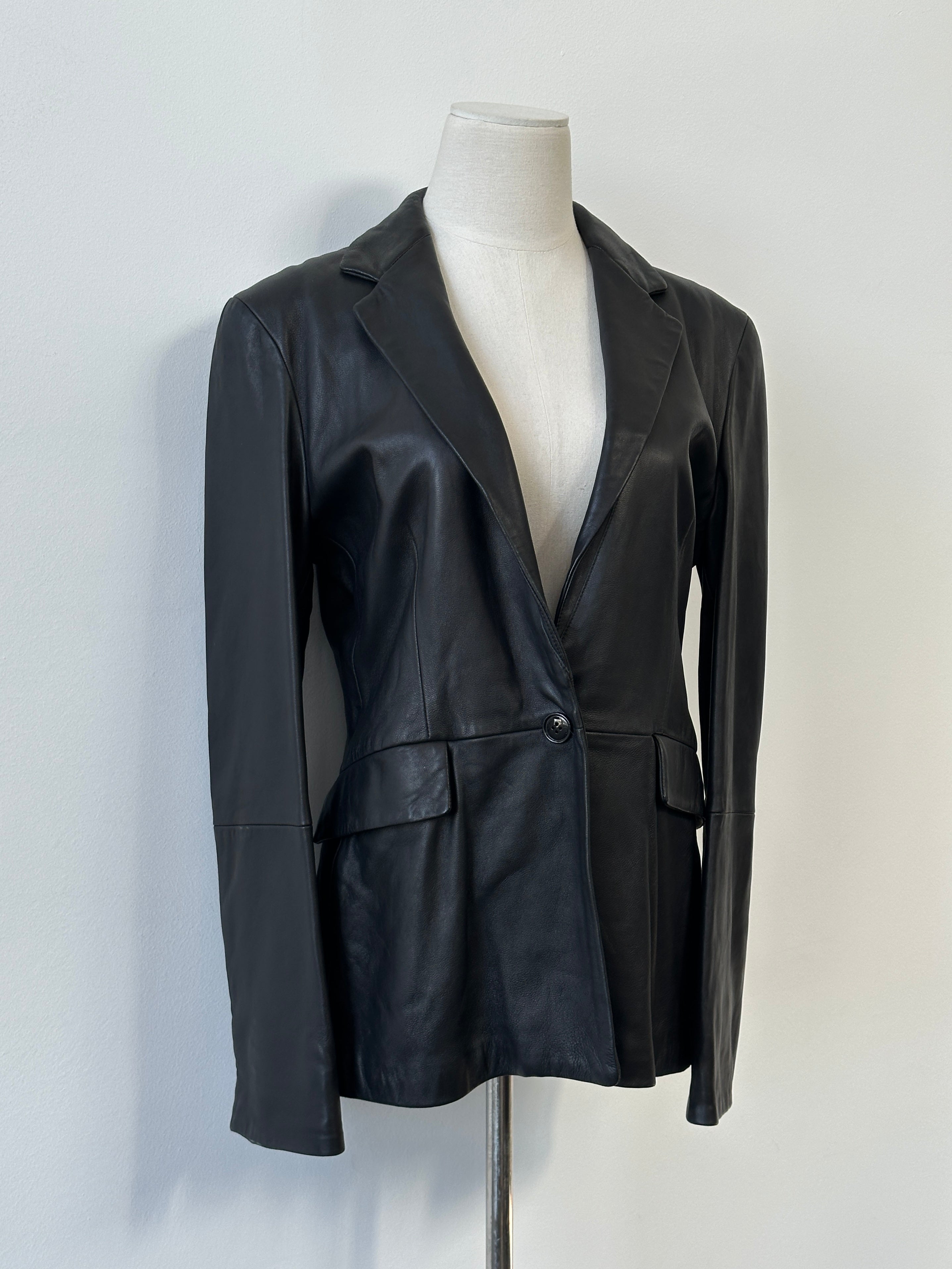 Emporio Armani 1990s Fitted Lamb Leather Jacket - S | SYLK