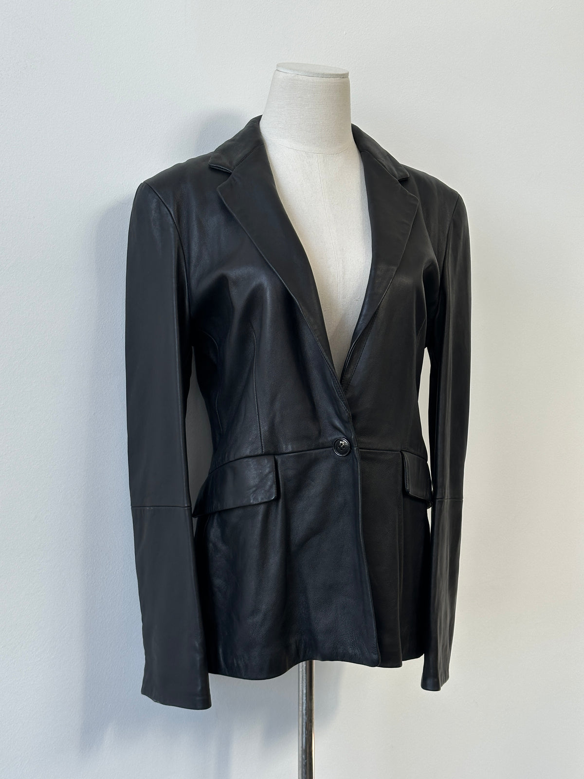 Emporio Armani 1990s Fitted Lamb Leather Jacket - S