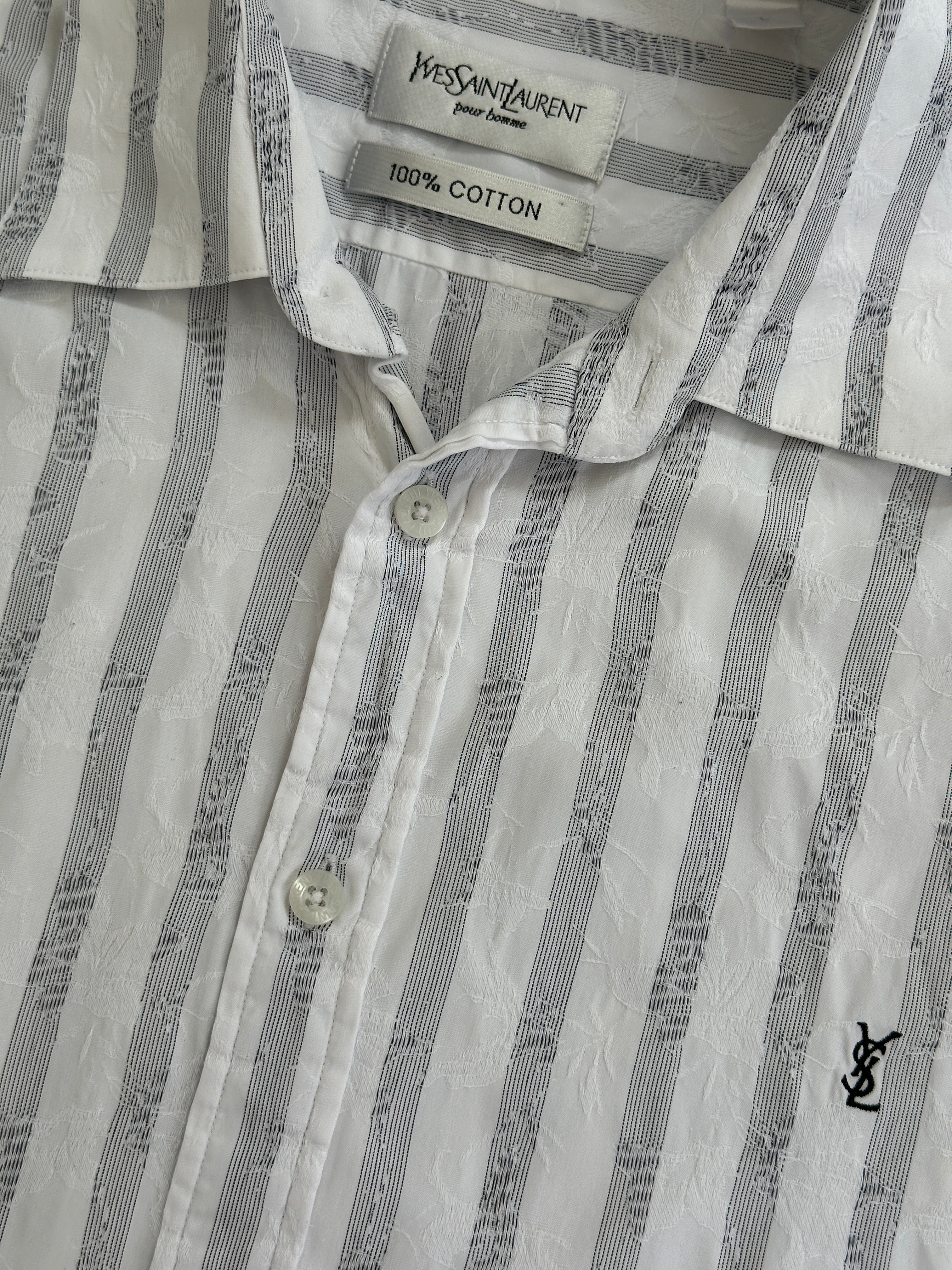 Yves Saint LaurentPour Homme 2000s Pure Cotton Striped Shirt - L