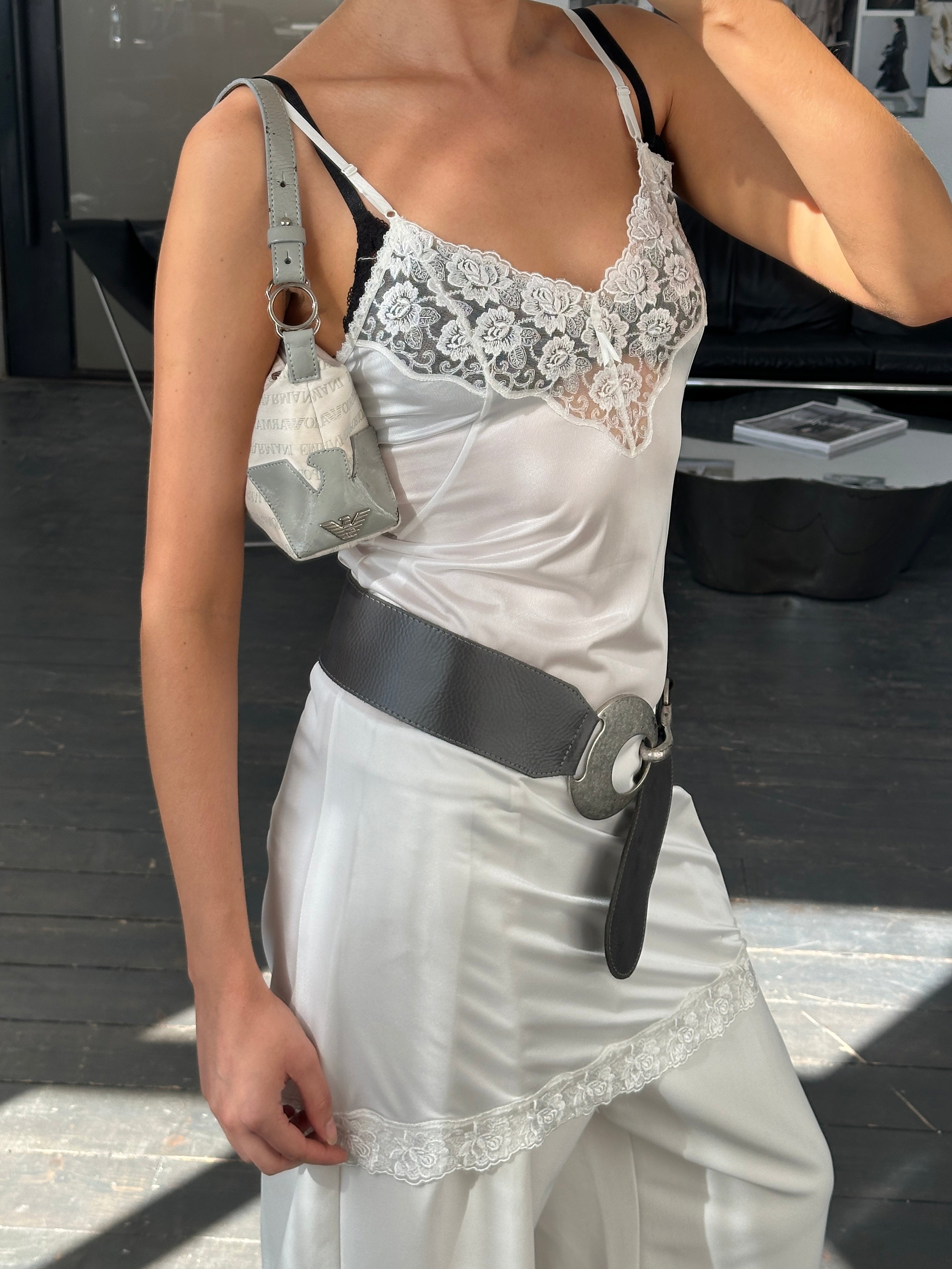 Emporio Armani 2000s Monogram Baguette Shoulder Bag - SYLK