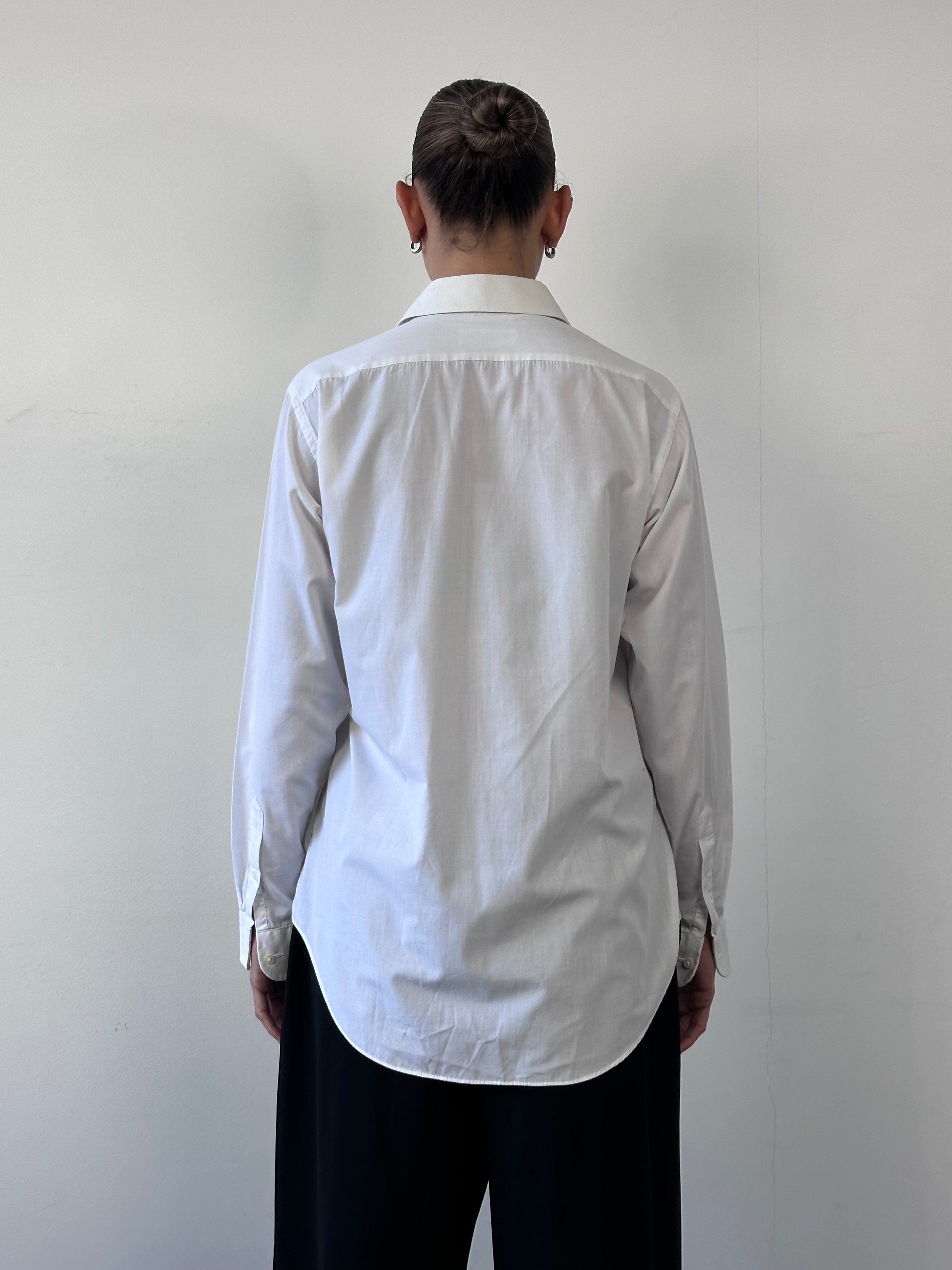 Christian Dior Monsieur cotton logo shirt in size M/L, featuring the iconic Dior branding and classic shirt design.
