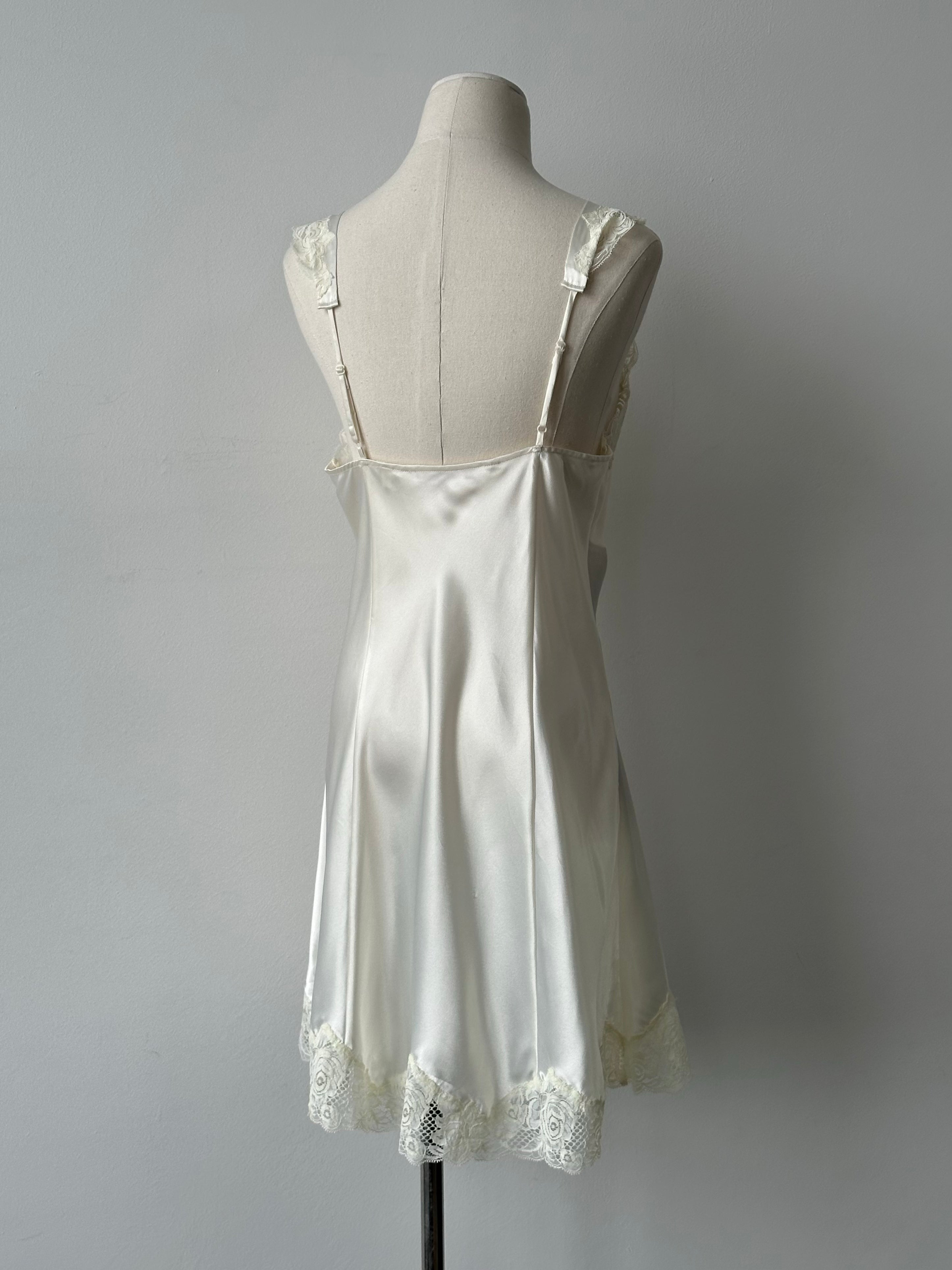 Victoria's Secret 2000s Lace Satin Slip Mini Dress - M