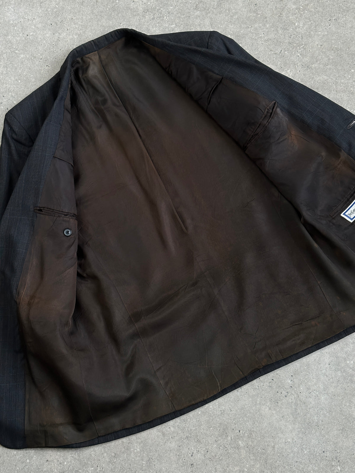 Yves Saint Laurent 1990s Pure Wool Check Single Breasted Blazer - 44R