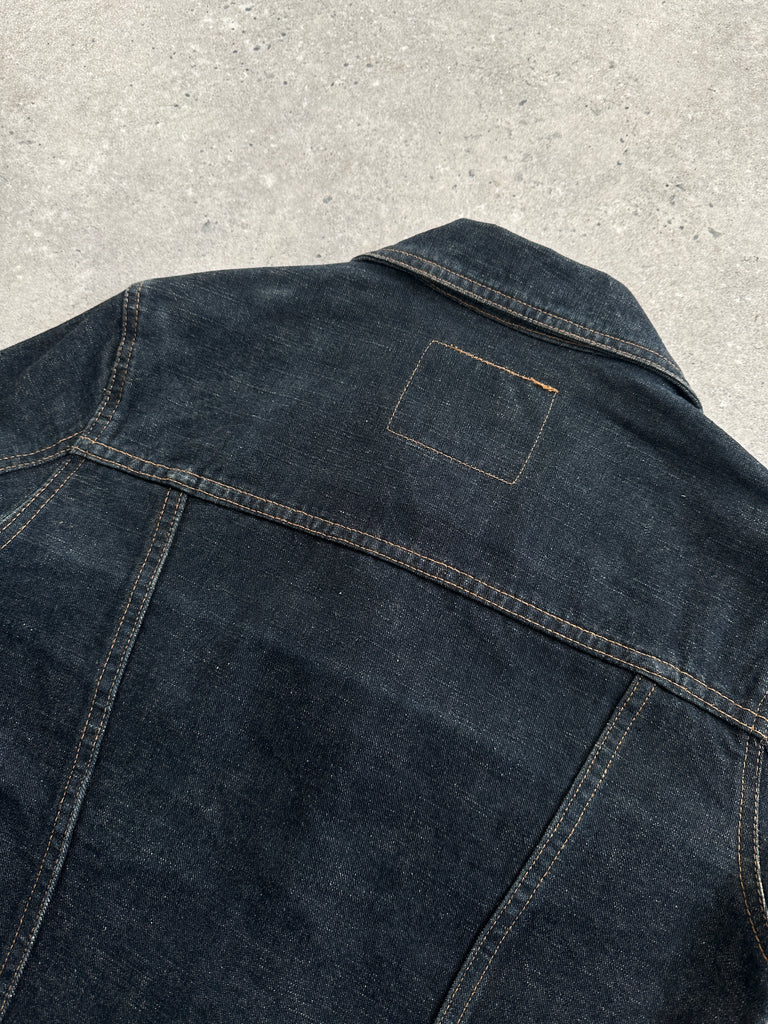 Italian Vintage Fitted Raw Denim Jacket - XS/S - SYLK