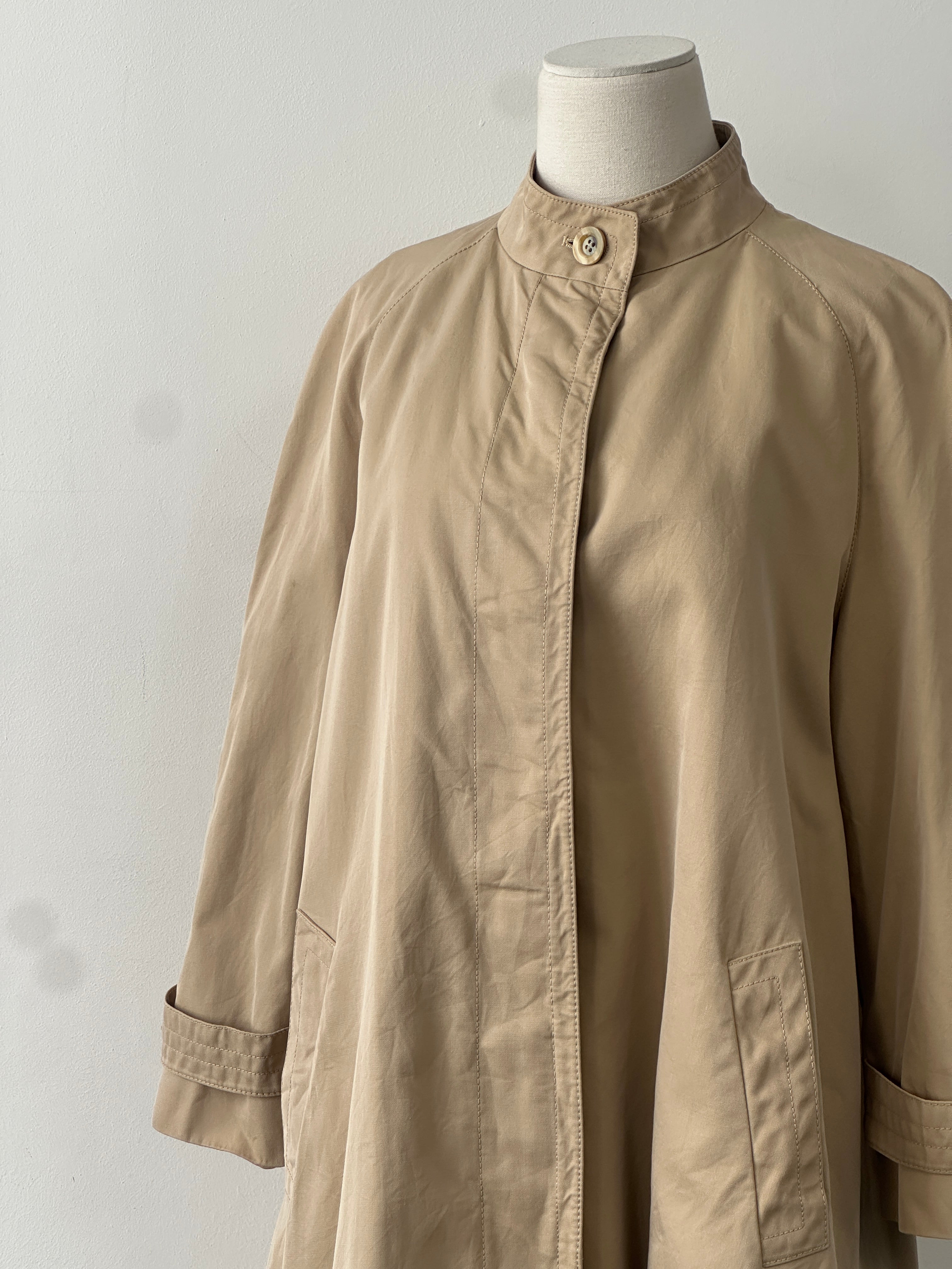 Aquascutum 1980s Aqua 5 Pure Cotton A-Line Trench Coat - S