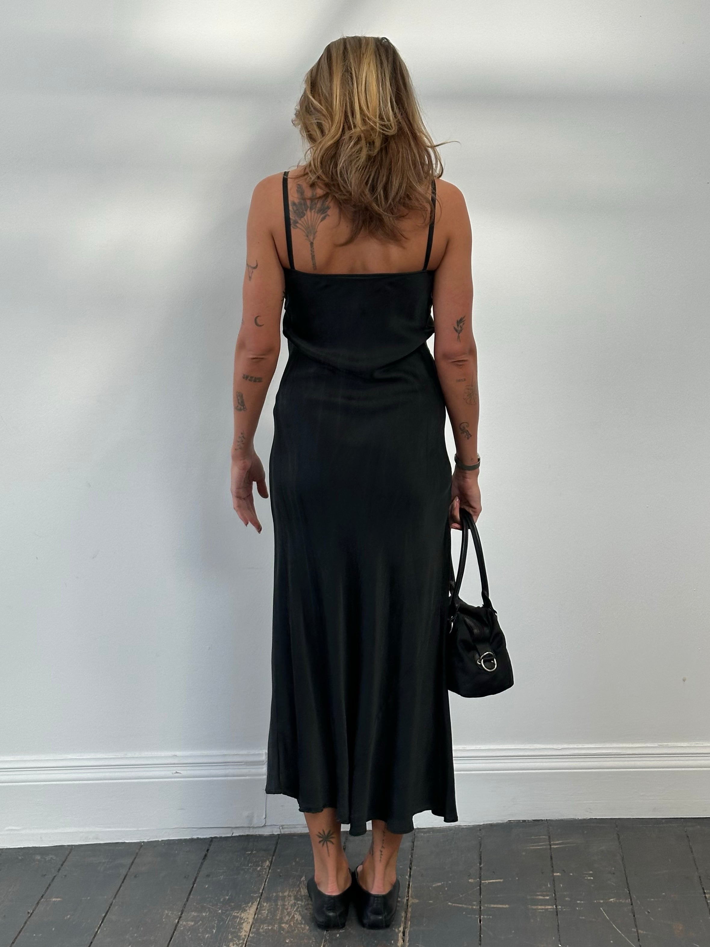 Vintage 1990s Pure Silk Floor Length Slip Dress - S