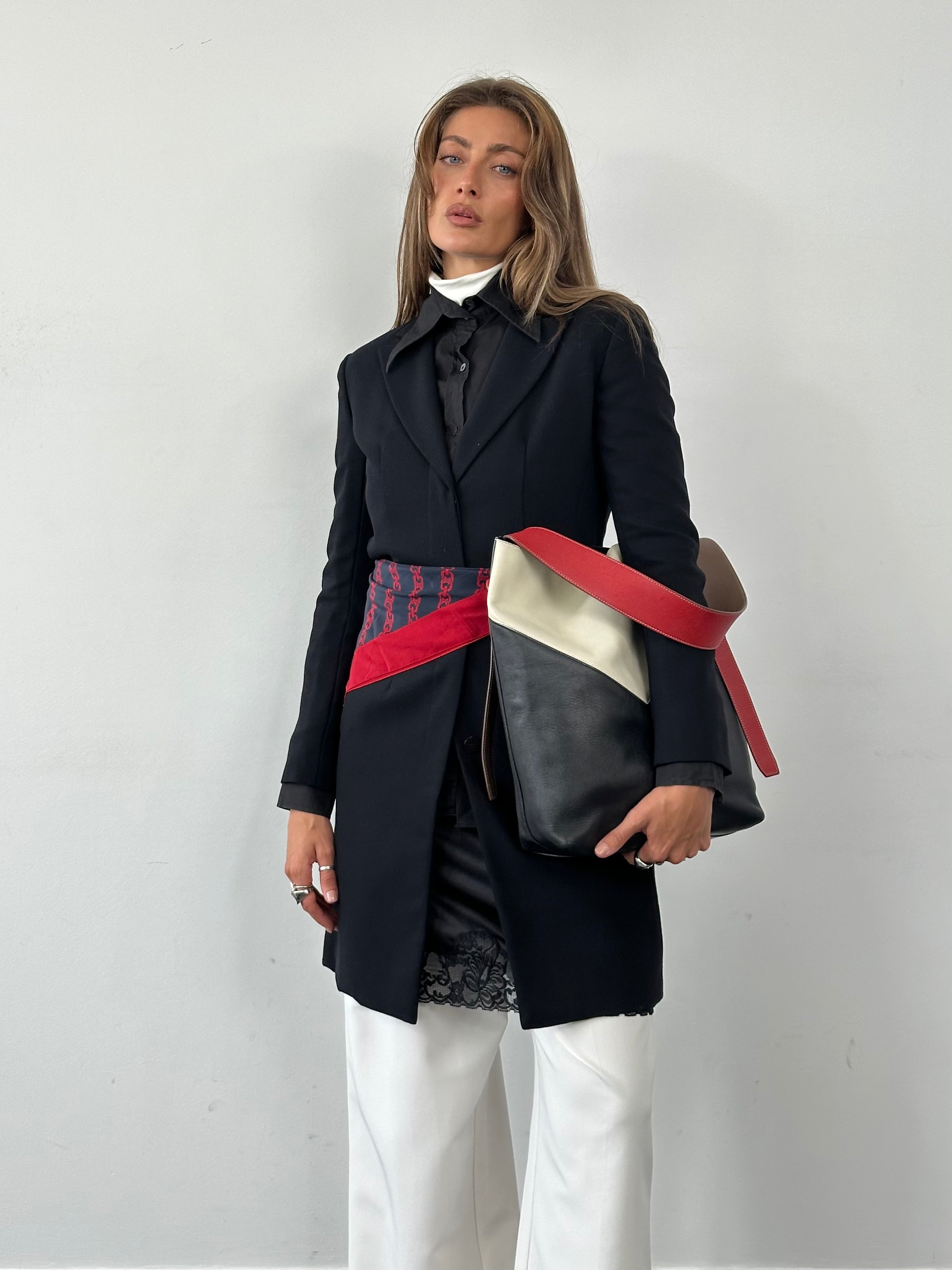 Giorgio Armani Le Collezioni 1990s pure wool single-breasted coat in size S, classic tailored design with a notched collar.