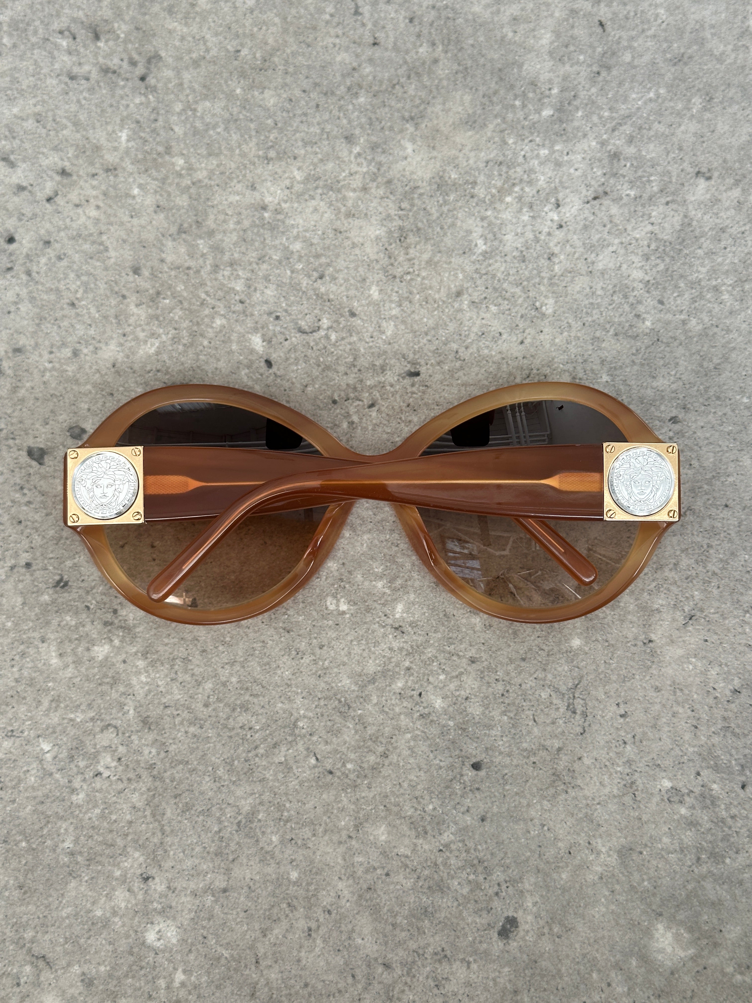 Versace 2000s Oversized Round Medusa Logo Sunglasses