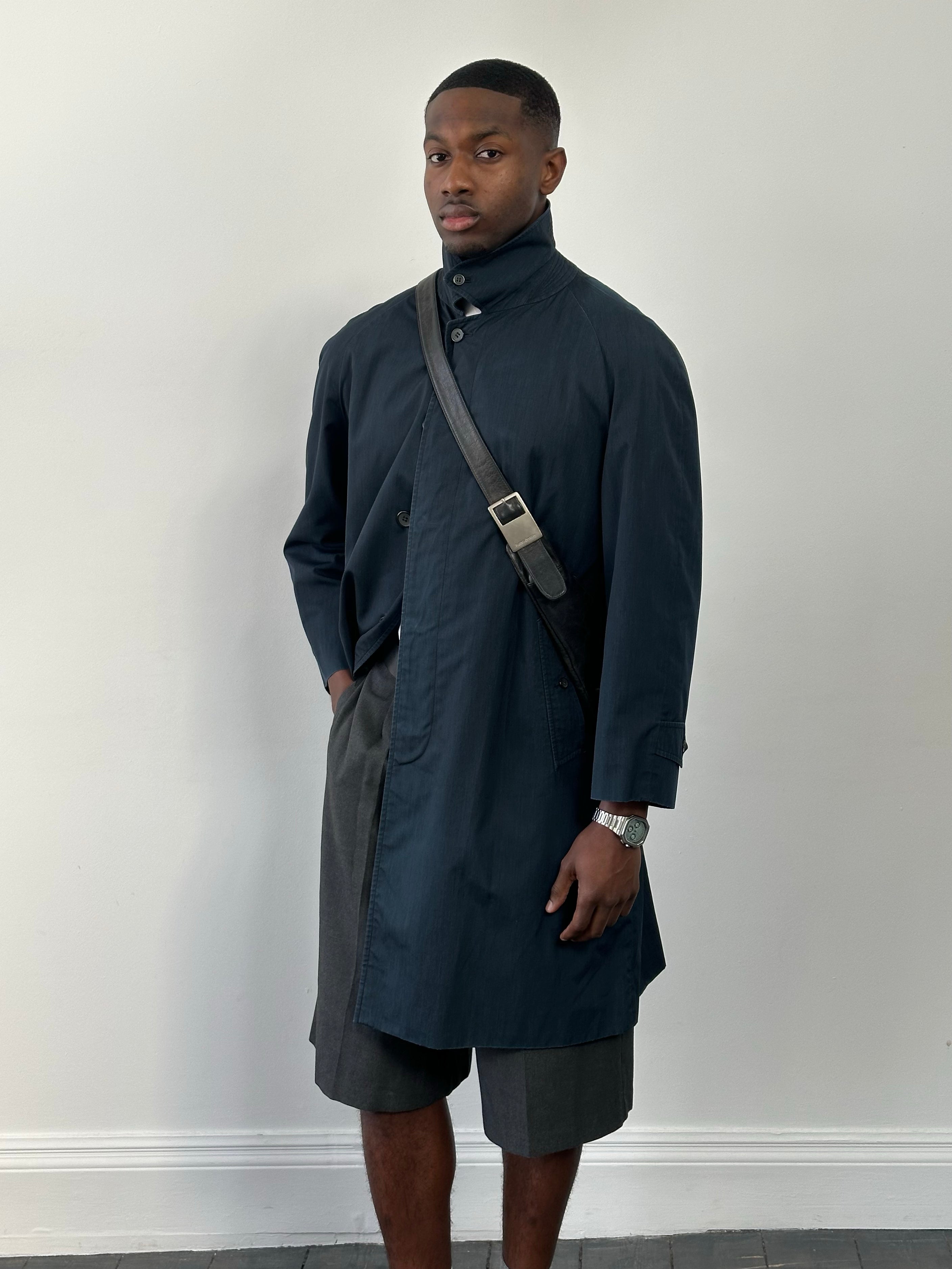 Burberry 1990s Concealed Placket High Neck Trench Coat - M