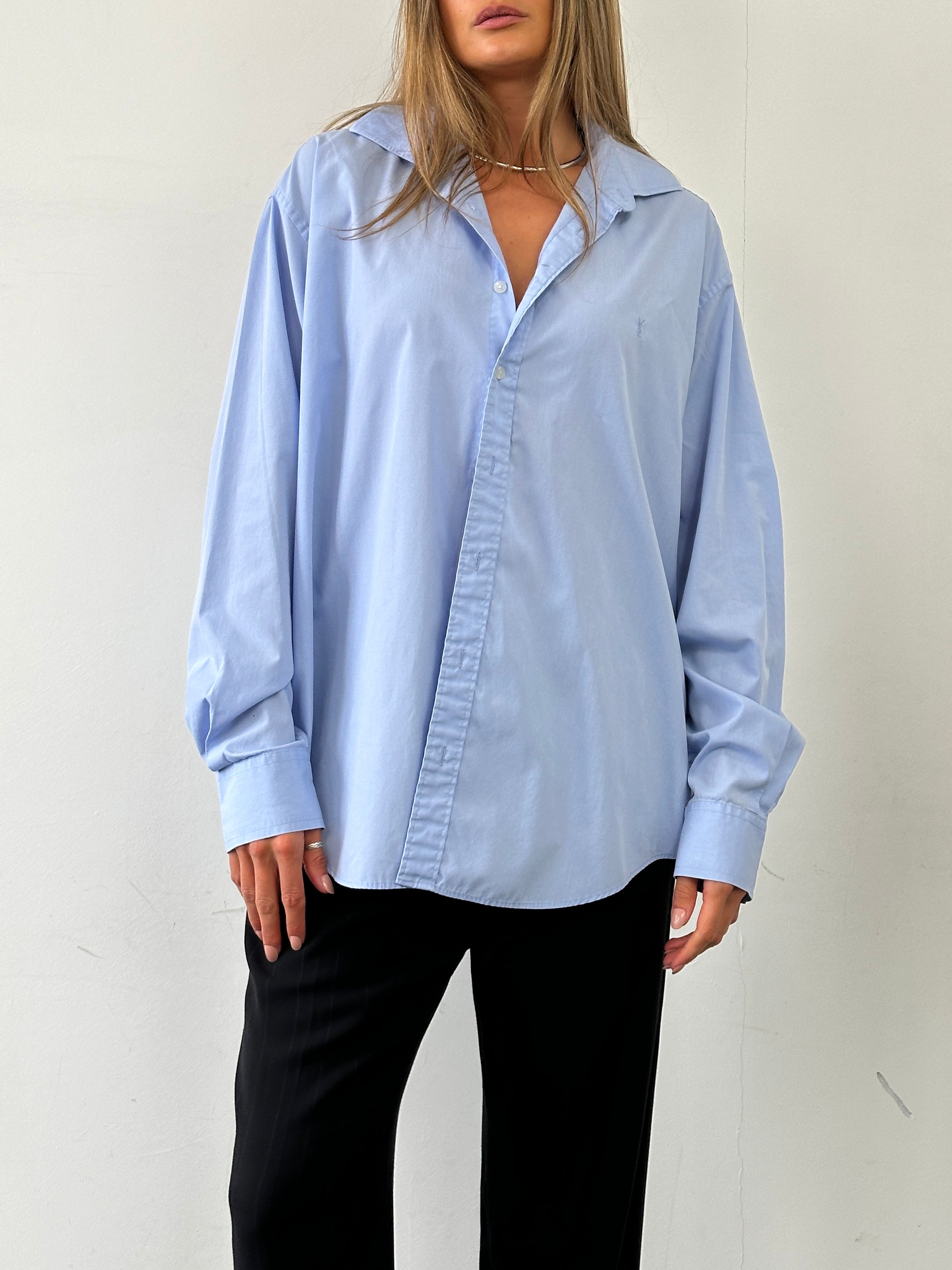 Yves Saint Laurent men's cotton logo shirt in XL, featuring a classic design with the brand's logo on the chest.