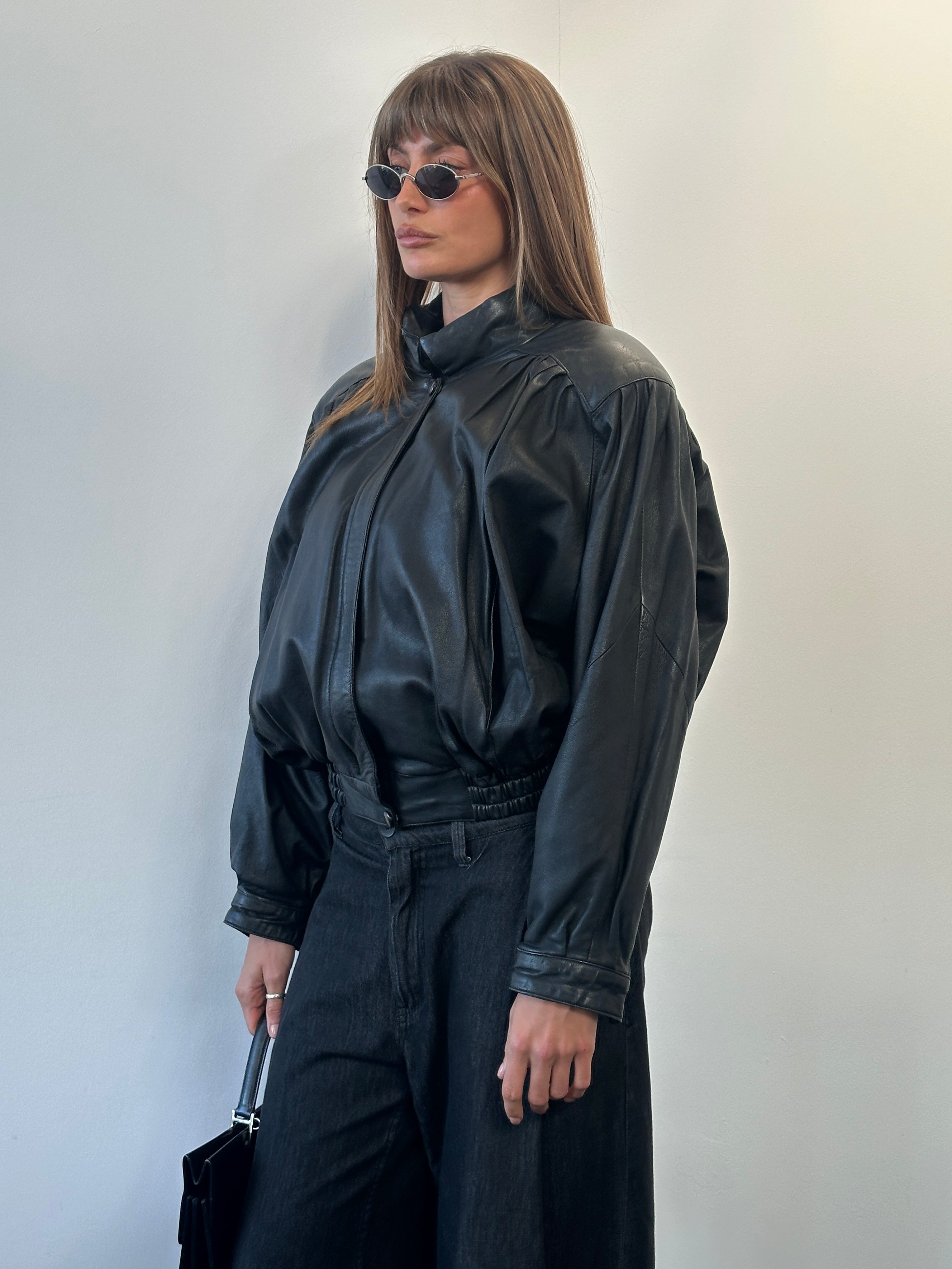 Vintage 1980s Leather Bomber Jacket - S/M - SYLK