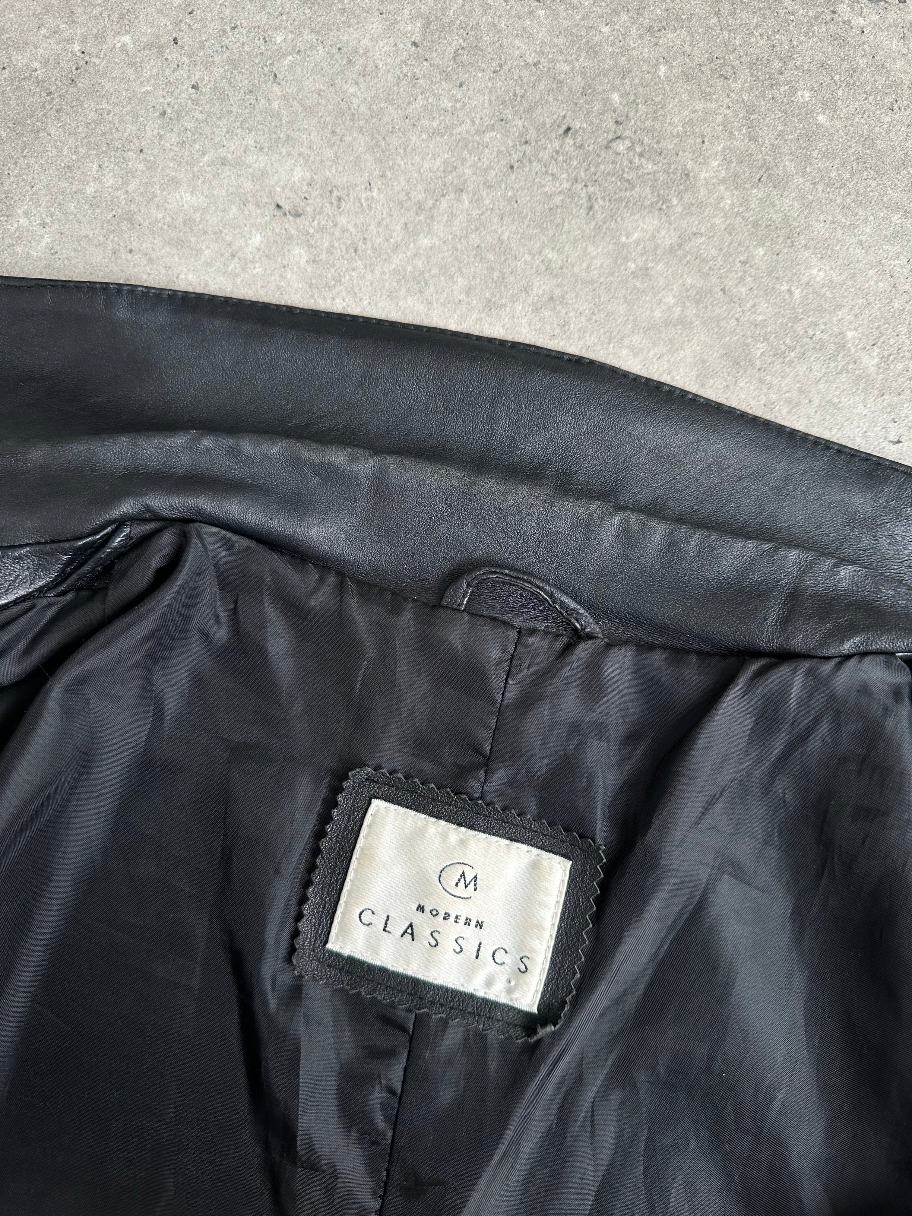 Vintage 2000s Single Breasted Leather Trench Coat - S