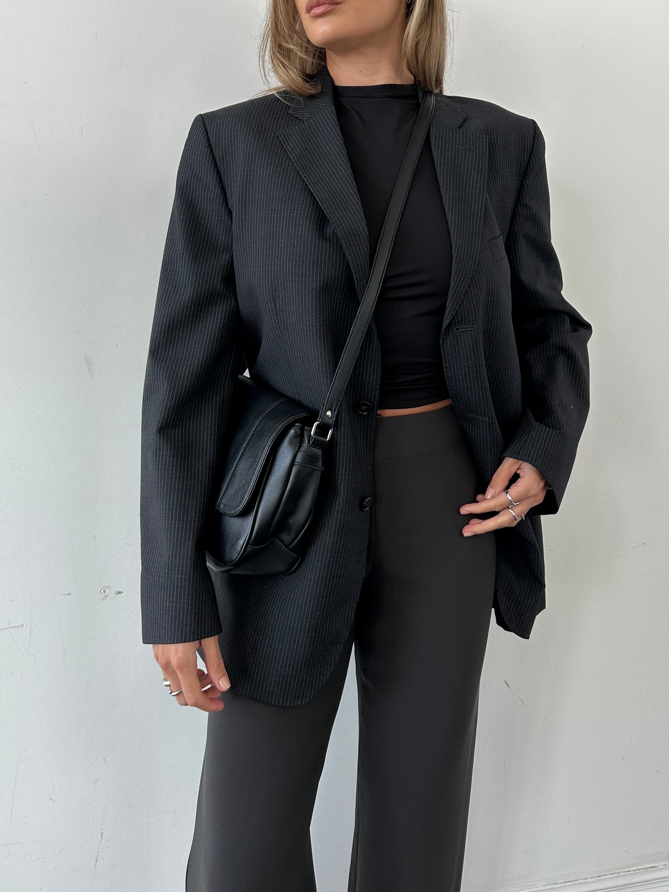 Jaeger Pure Wool Pinstripe Blazer - 40R/M - SYLK