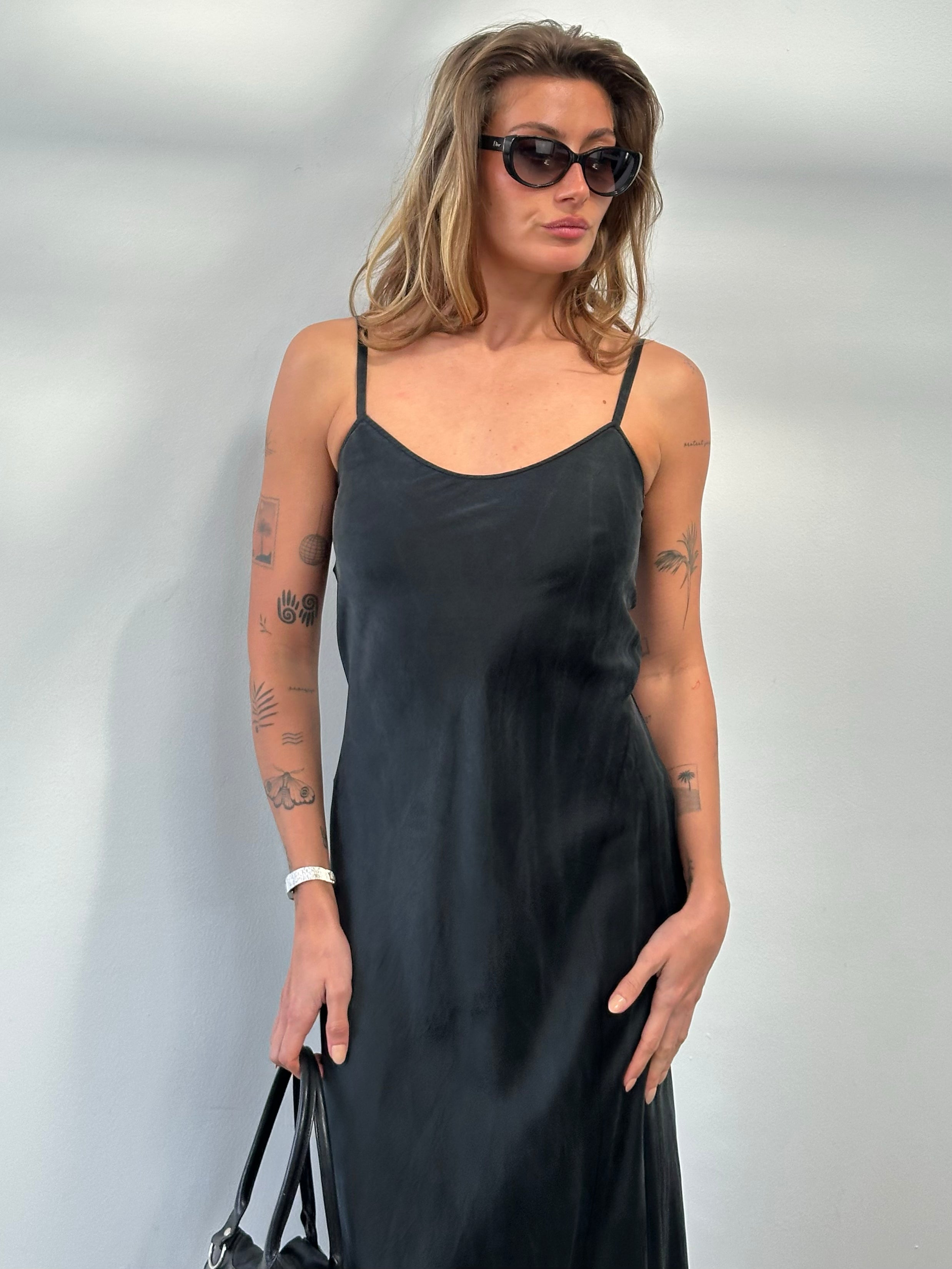 Vintage 1990s Pure Silk Floor Length Slip Dress - S