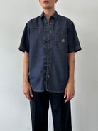 Vintage Cotton Two Tone Embroidery Shirt - L - SYLK