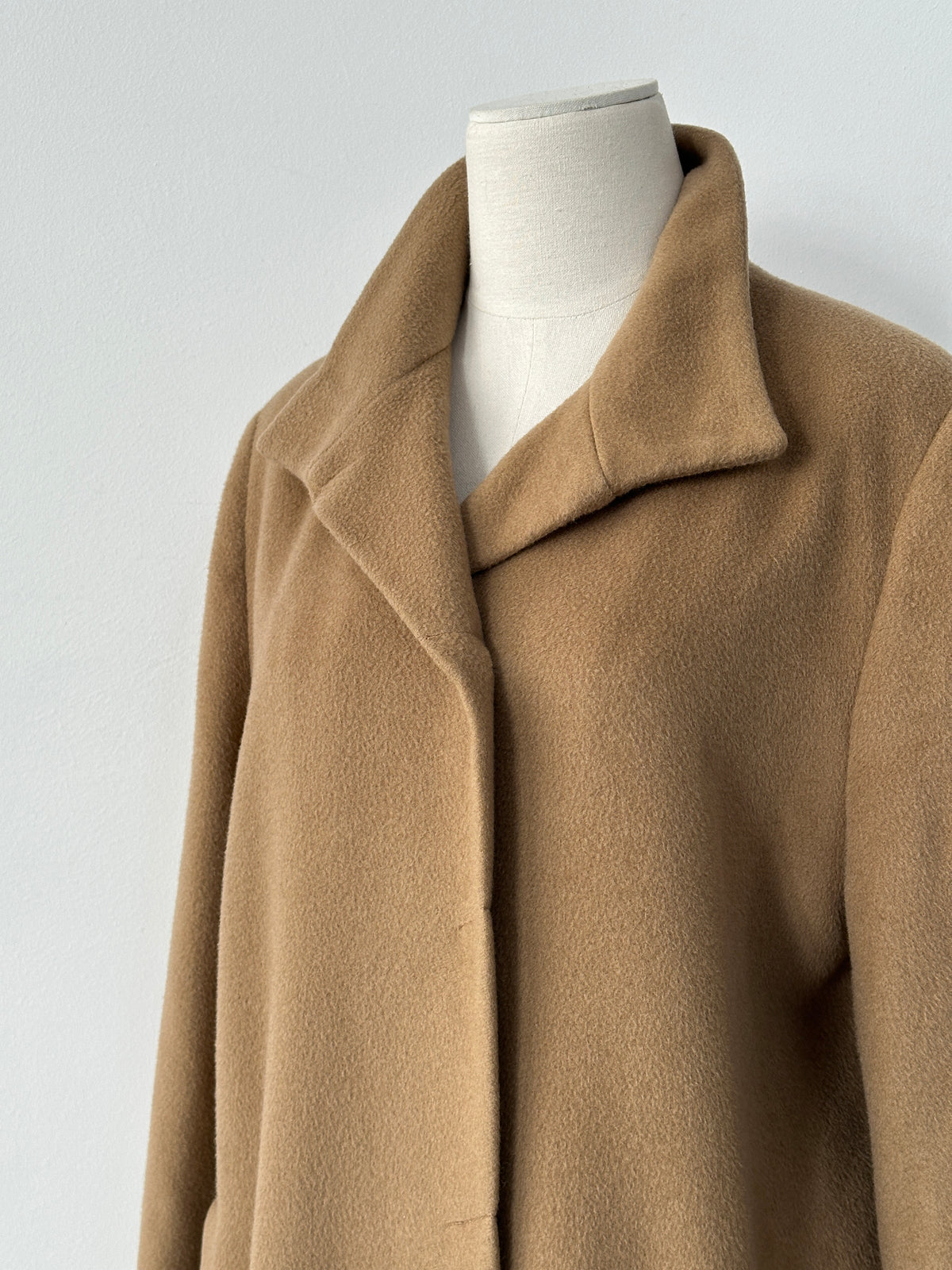 Iblues Italian Vintage 1990s Wool High Neck Floor Length Coat - L